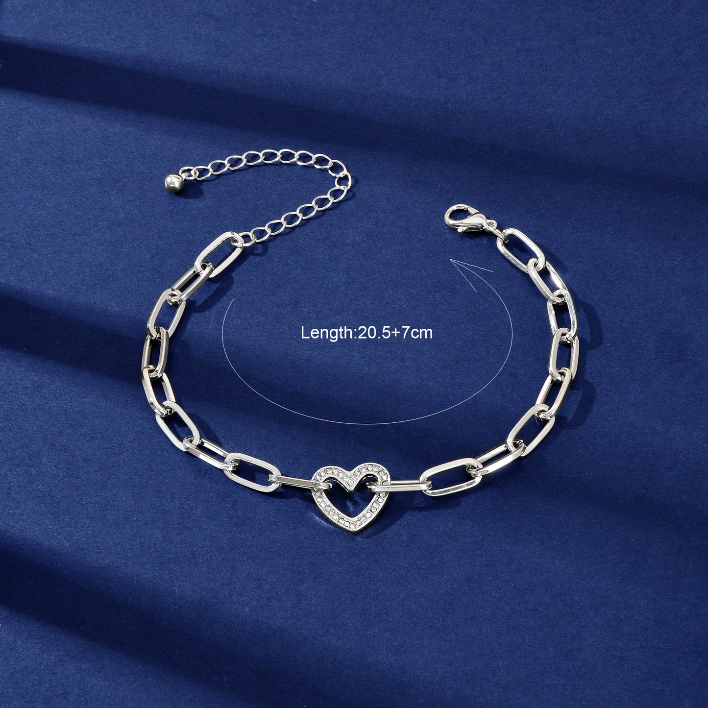 Sparkle Bling Crystal Love Heart Bracelet Women Girl Fashion Gift Couple Jewelry