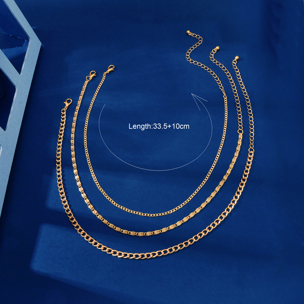 3 pcs Gold Silver Chain Boho Chic Minimalist Necklace Women Accessories Jewelry