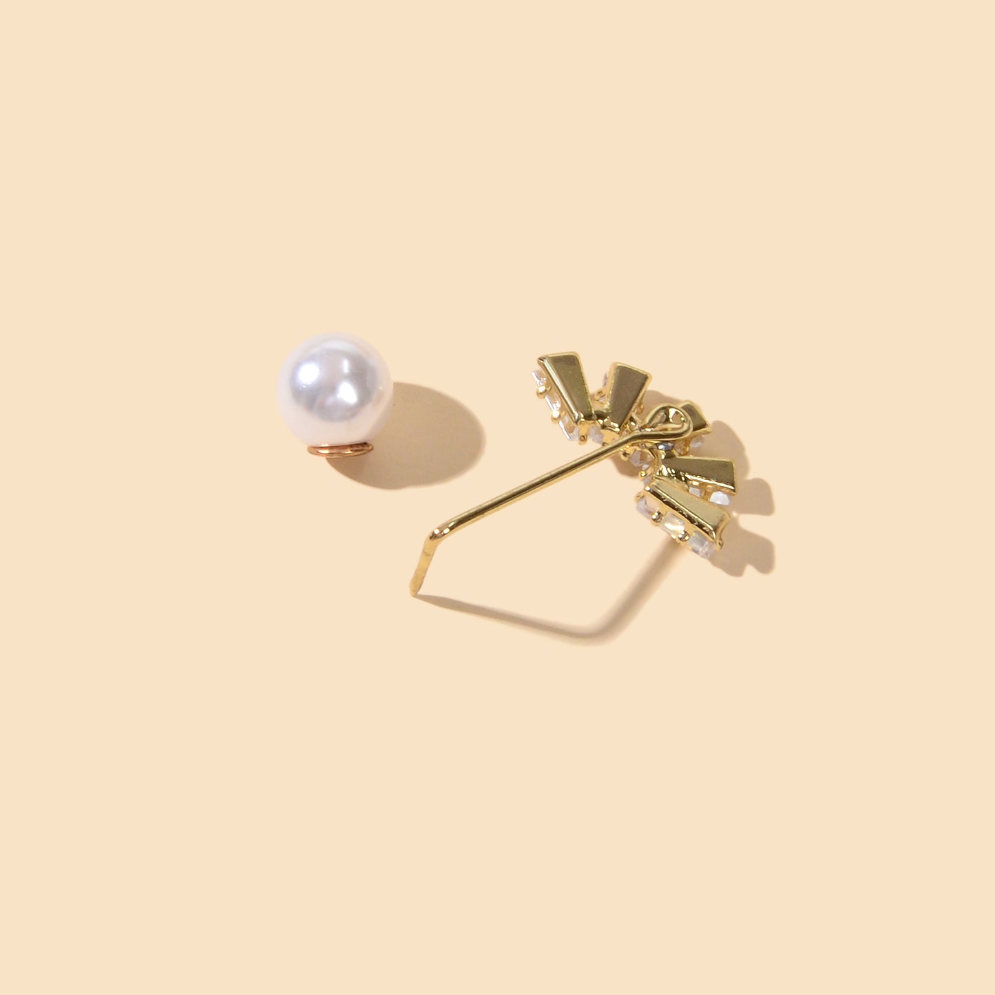 Graceful Retro Imitation Crystal Pearl Flower Brooch Pin Jewellery Accessories