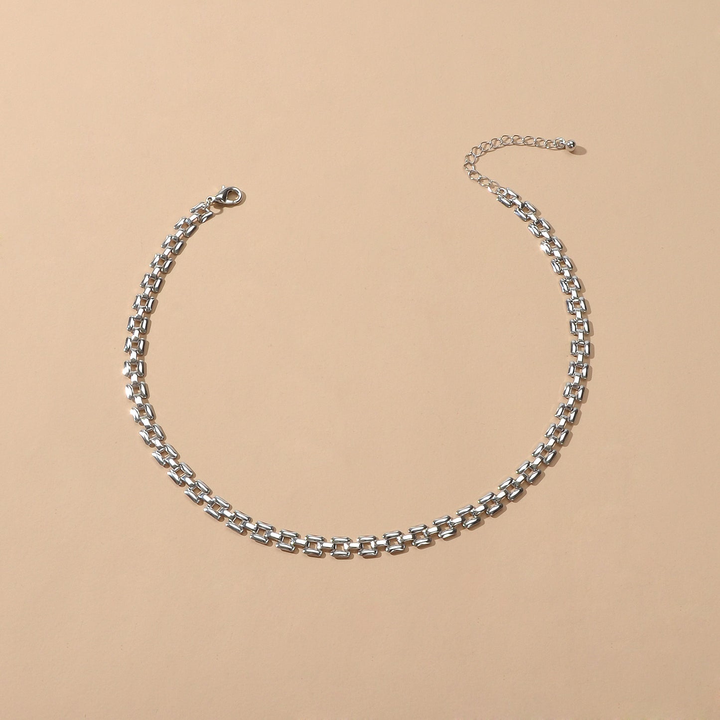 Female Jewellery Minimalist Gold Silver Link Chain Necklace Short Choker Collar