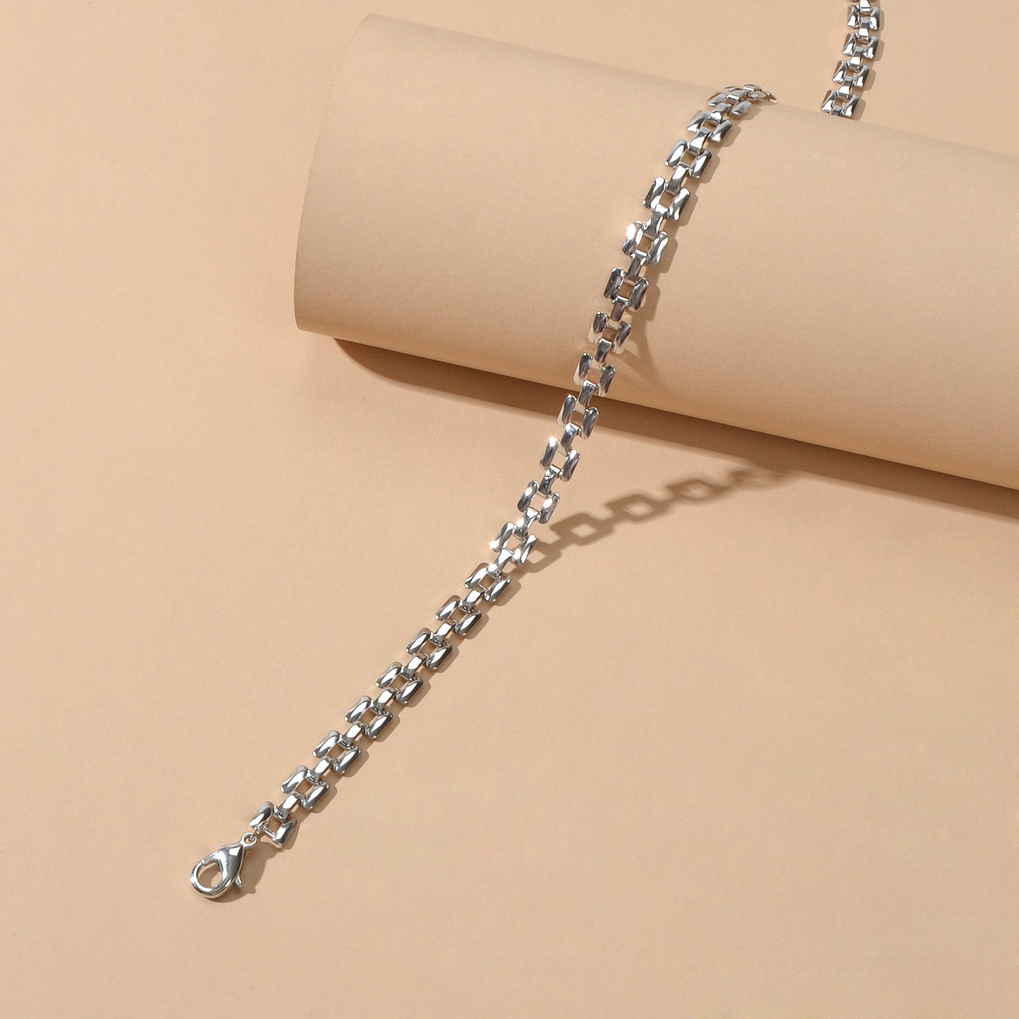 Female Jewellery Minimalist Gold Silver Link Chain Necklace Short Choker Collar