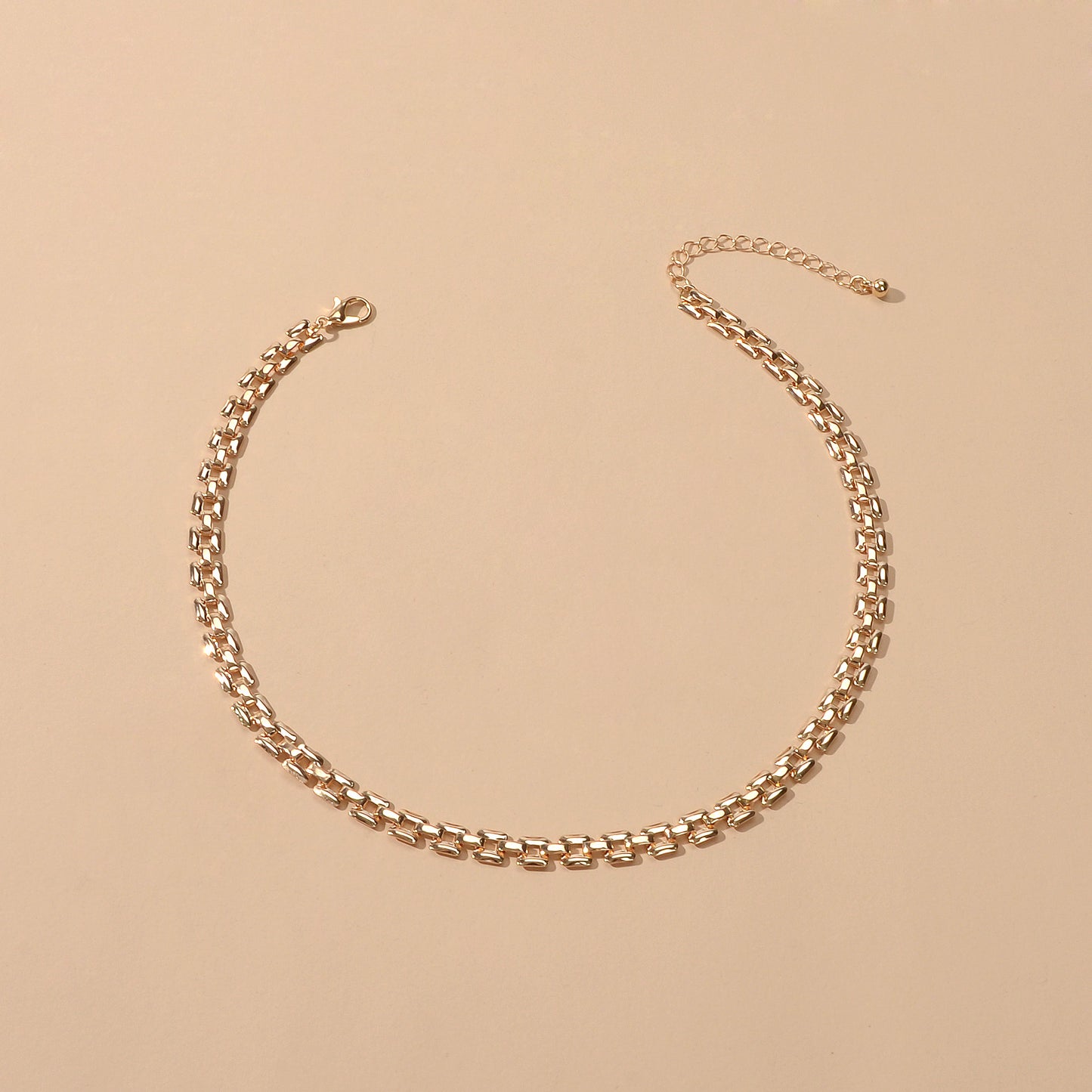 Female Jewellery Minimalist Gold Silver Link Chain Necklace Short Choker Collar