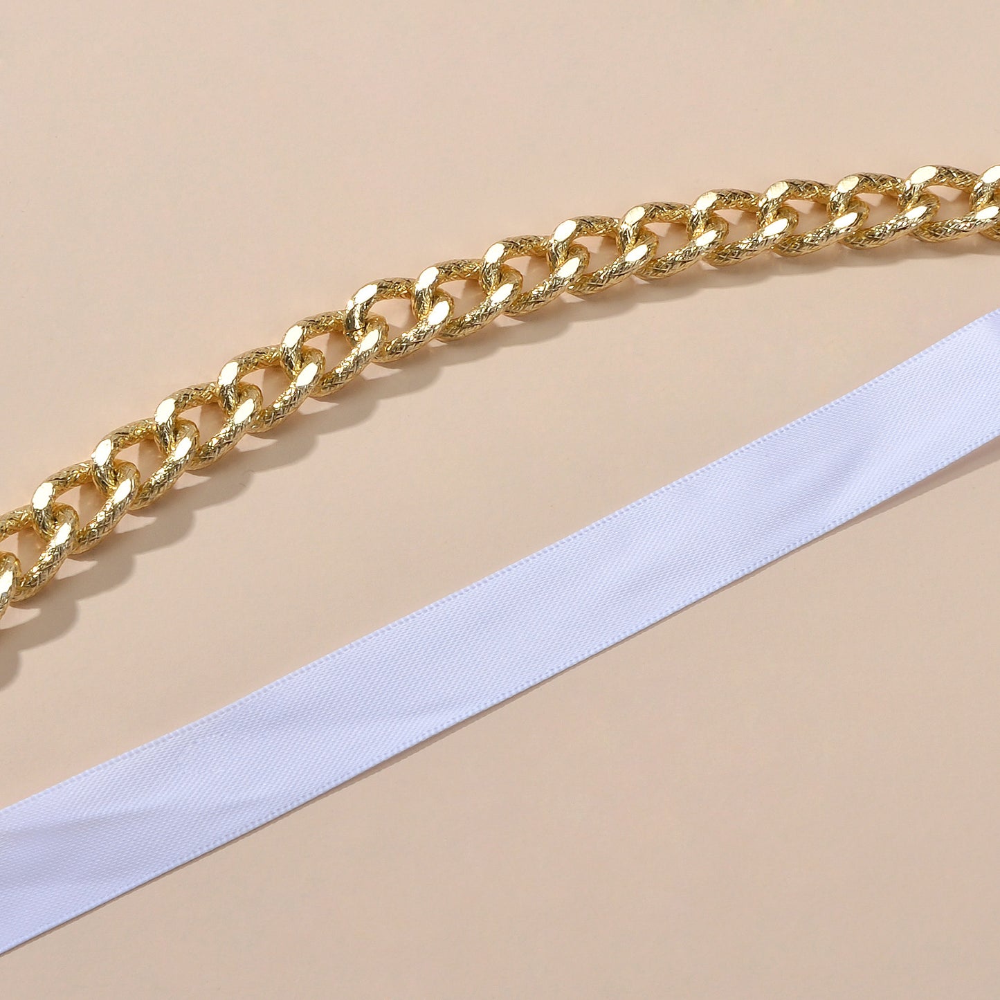 Punk Retro Chain Black White Long Ribbon Bowknot Collar Choker Women Necklace