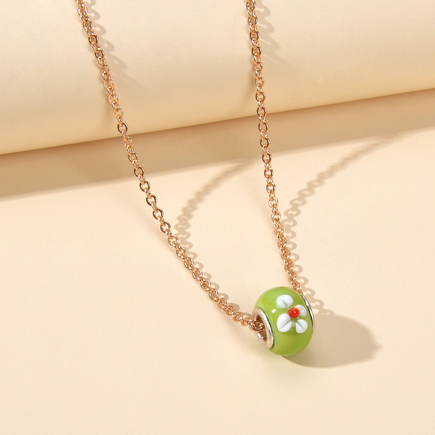 Traditional Ethnic Jewellery Gold Chain Purple Green Enamel Round Charm Necklace