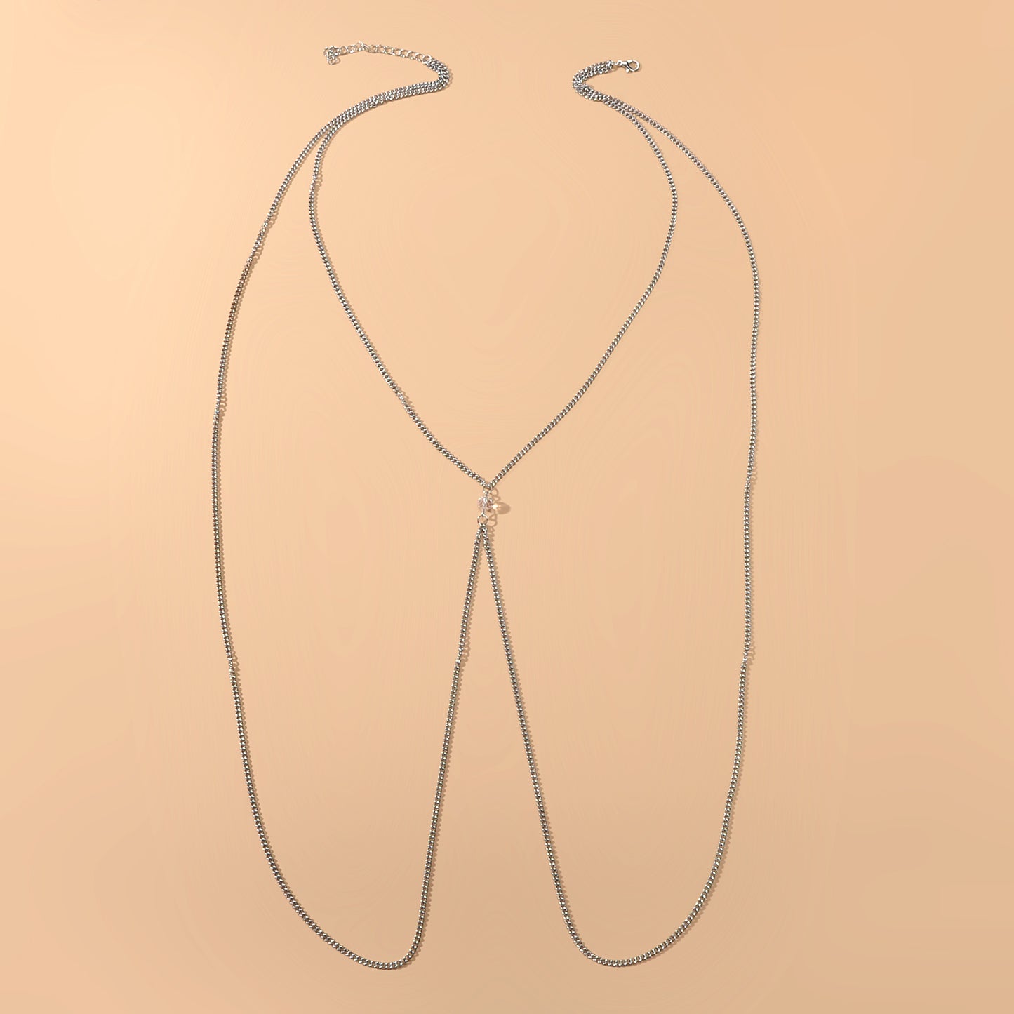 Sexy Beach Silver Chain Body Jewellery Layered Chest Harness Belly Body Chain