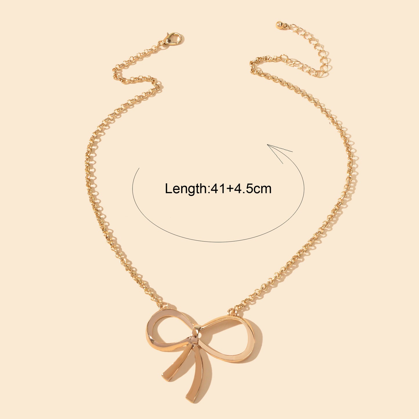 Women Party Decoration Gold Chain Bowknot Charm Popular Clavicle Necklace Gift
