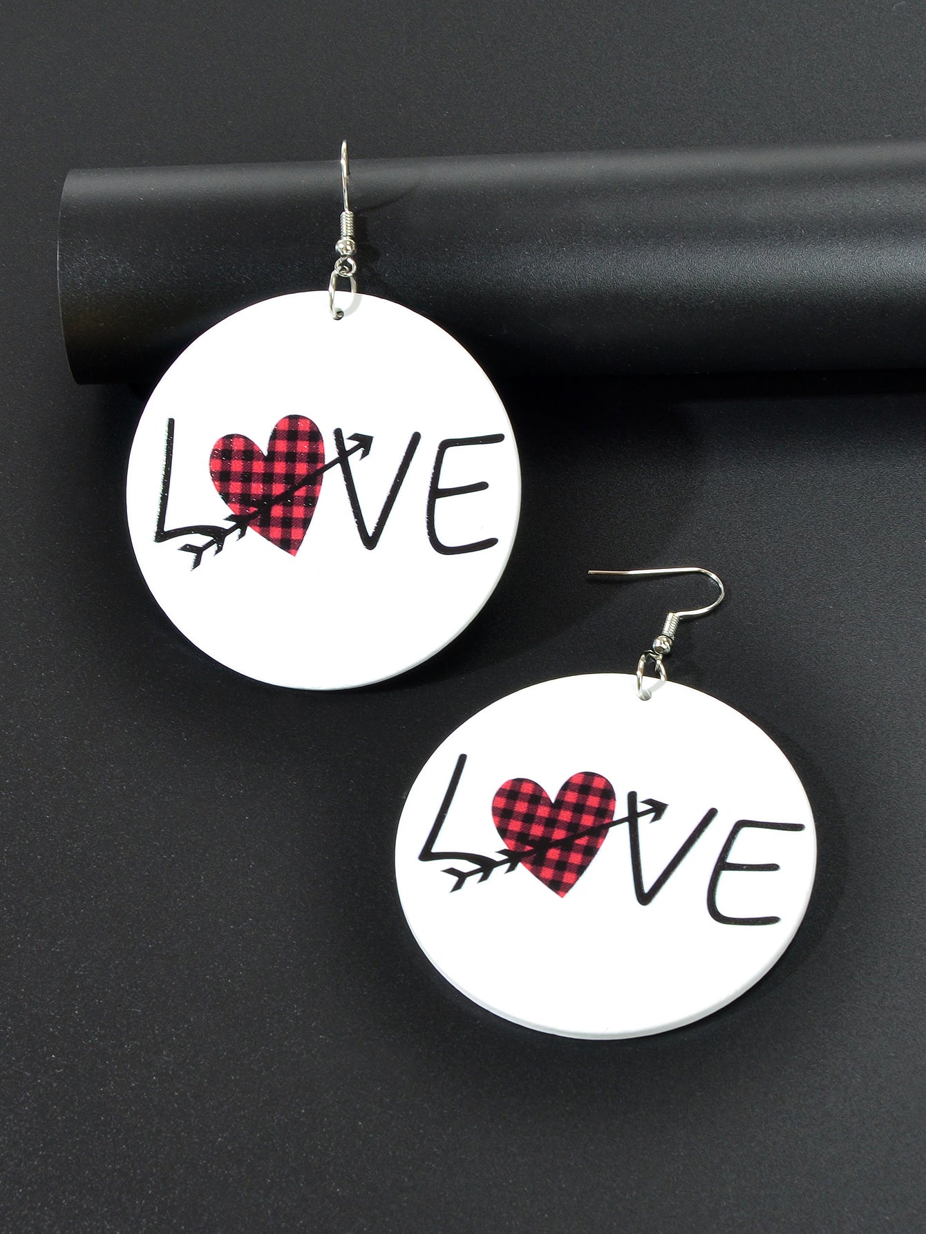 Stunning Colorful LOVE Circle Earrings - Fashionable Round Ear Jewelry Accessory