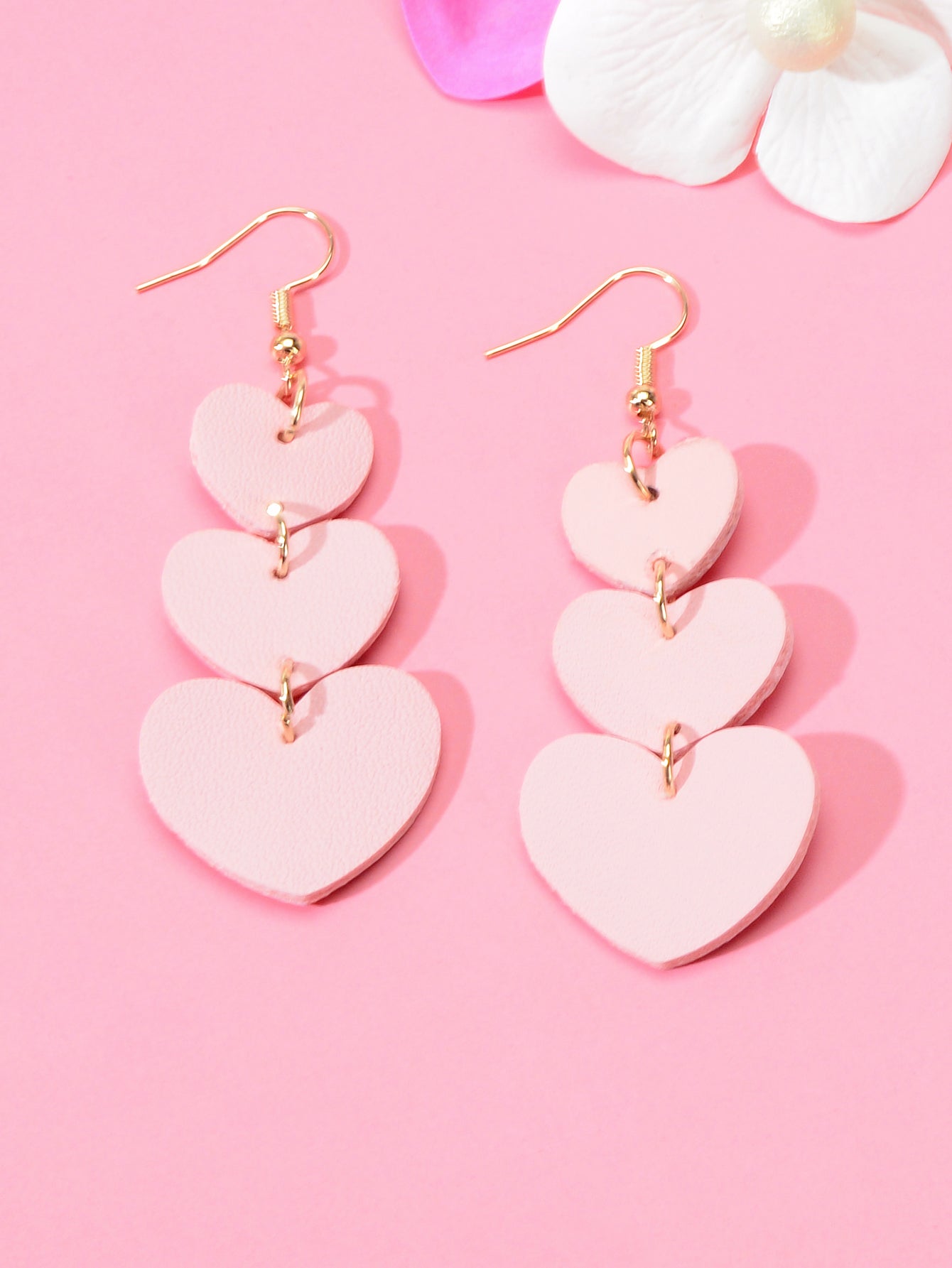 Colorful Overlapping Heart Dangle Earrings - Vibrant and Trendy Accessory