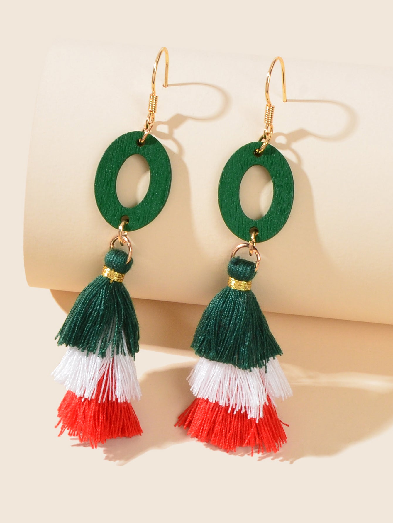 Bohemian Tiered Colourful Layered Tassel Dangle Xmas Festival Hanging Earrings