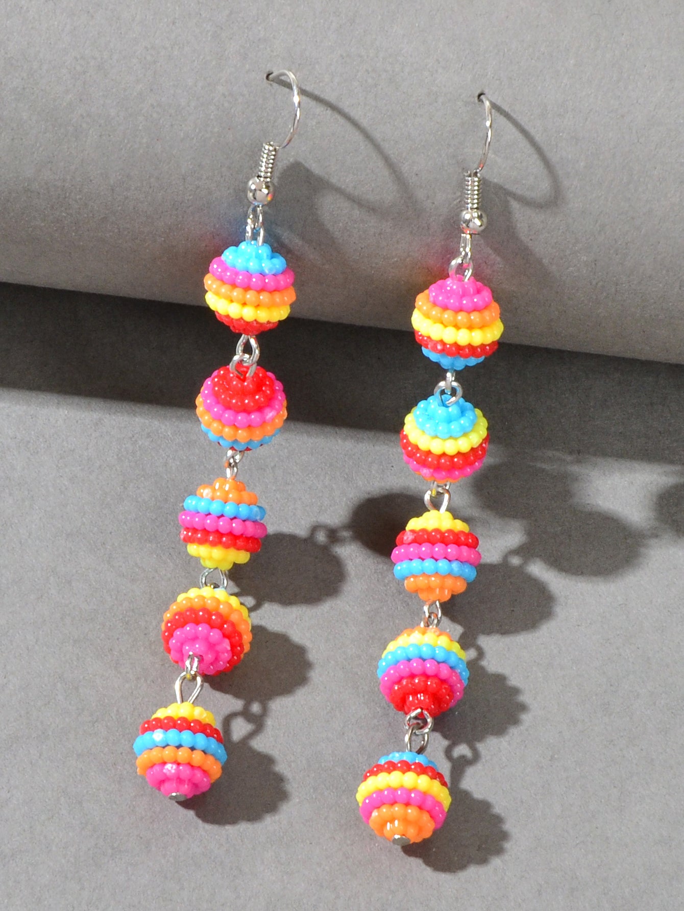 Trendy Female Jewelry Faux Pearl Ball Long Pendant Dangle Earrings Wedding Party
