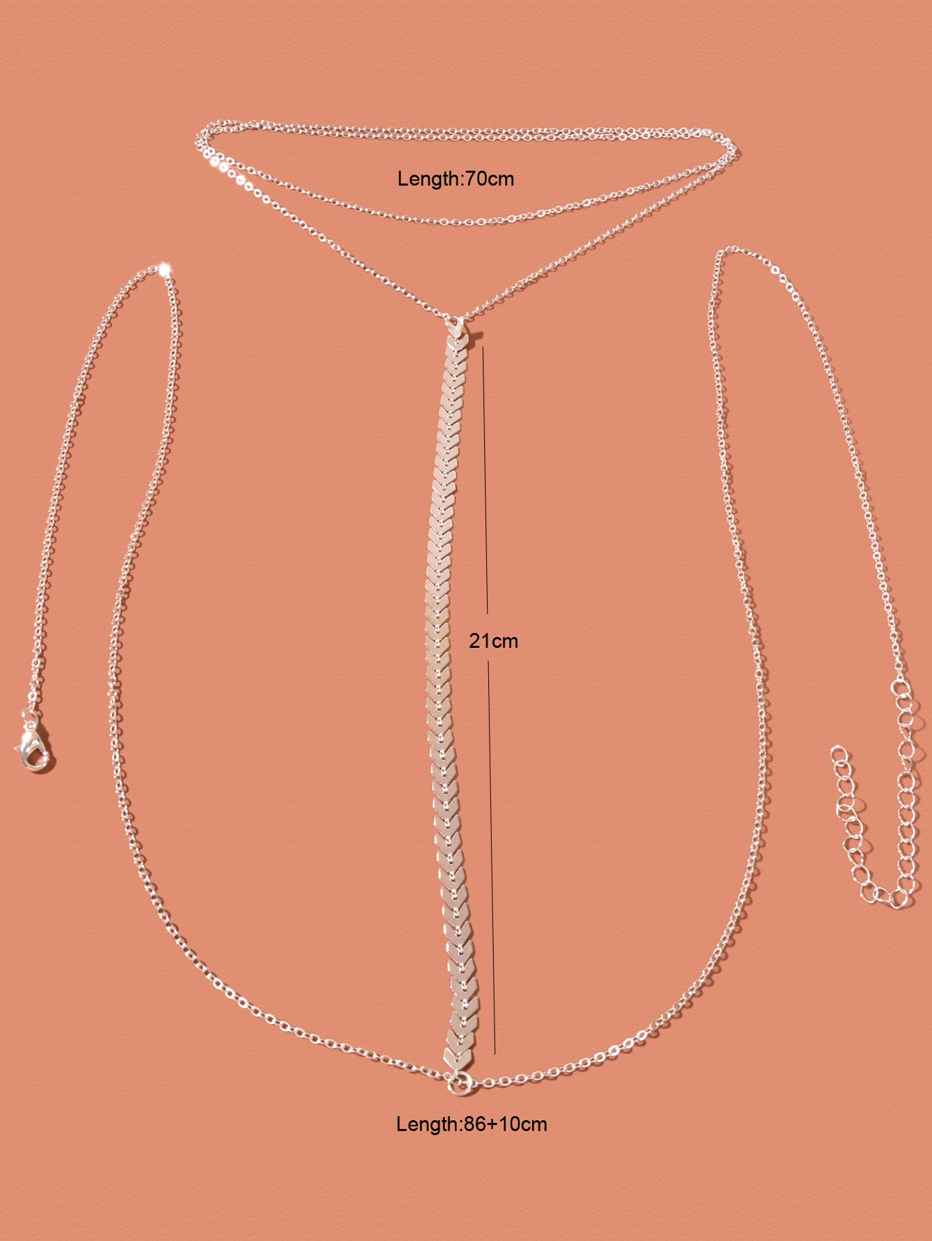 Silver Body Chains Layered Bra Chain Rave Chest Chain Nightclub Body Jewellery