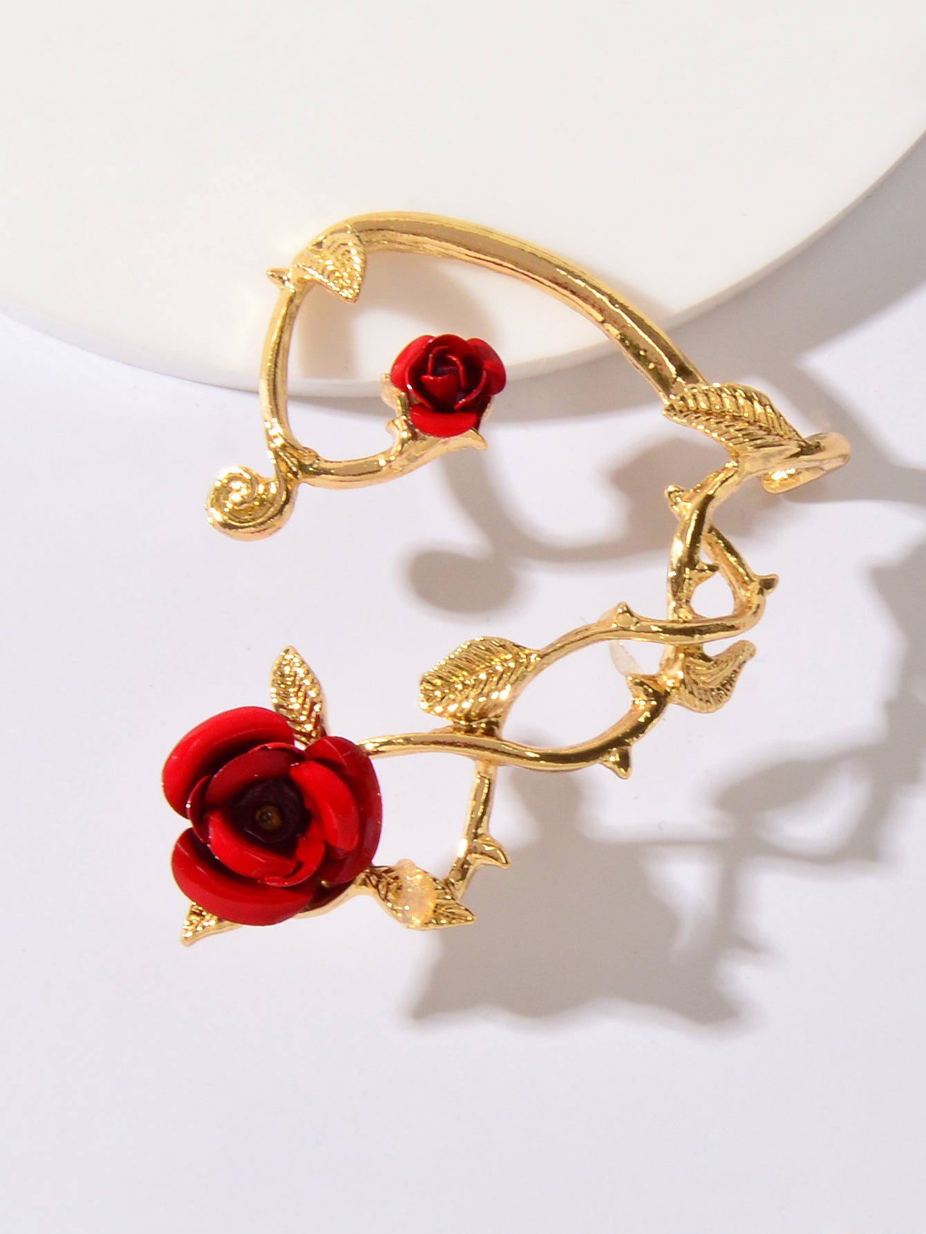 1 pc Retro Rose Flower Climbers Crawler Jacket Ear Cuff Wrap Clip Stud Earring