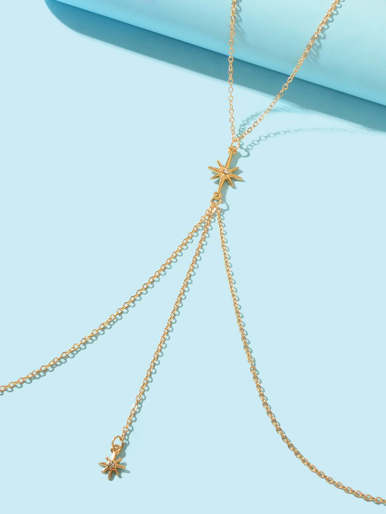 Star Pendant Body Chain - Sparkling Celestial Waist Jewelry