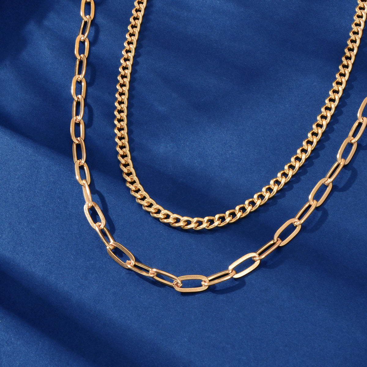 AU Stock 2pcs Chunky Link Chain Statement Layered Necklace Punk Rock Accessories