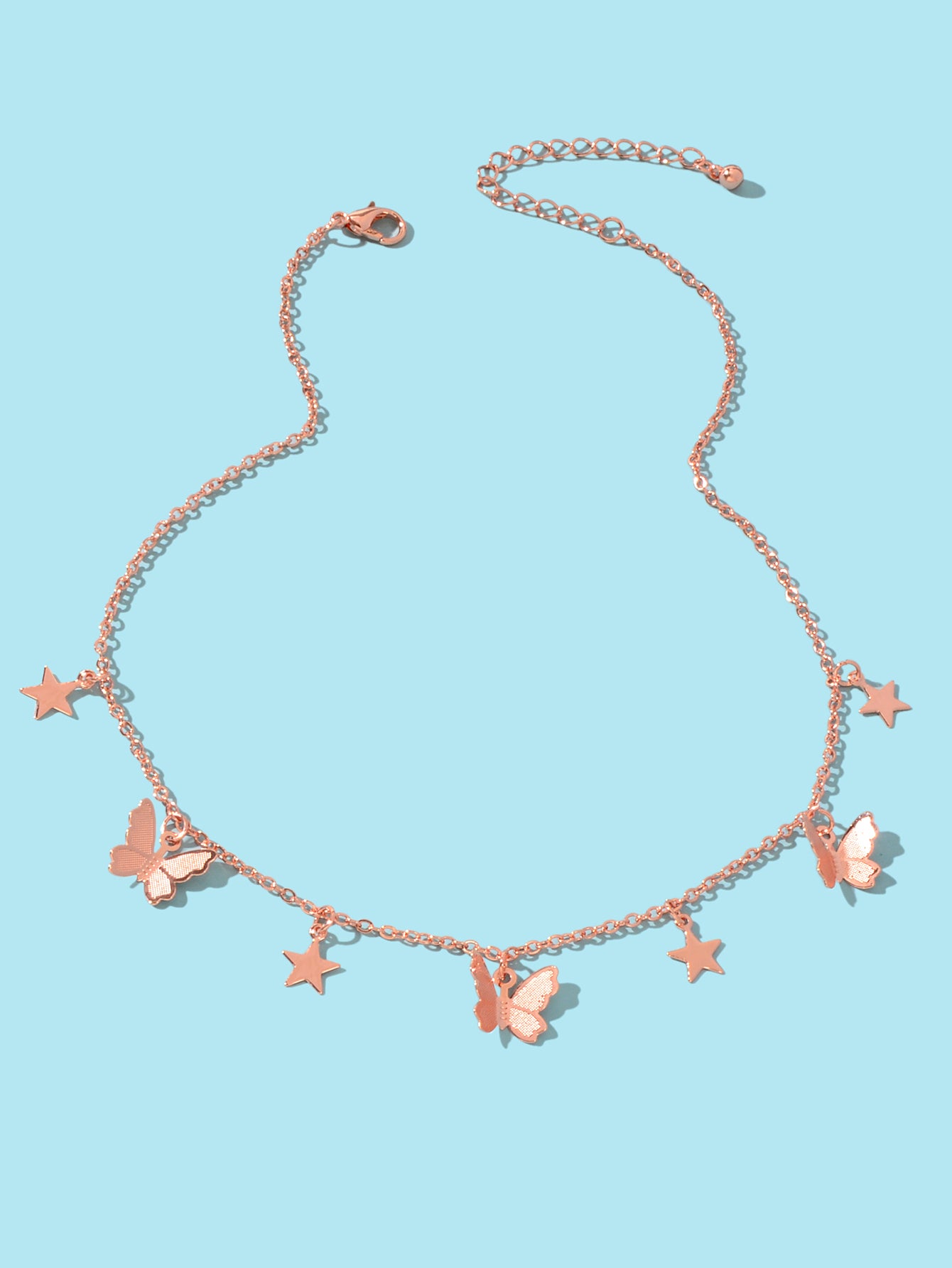 Trendy Gold Chain Star Butterfly Charm Collar Necklace Women Party Decoration