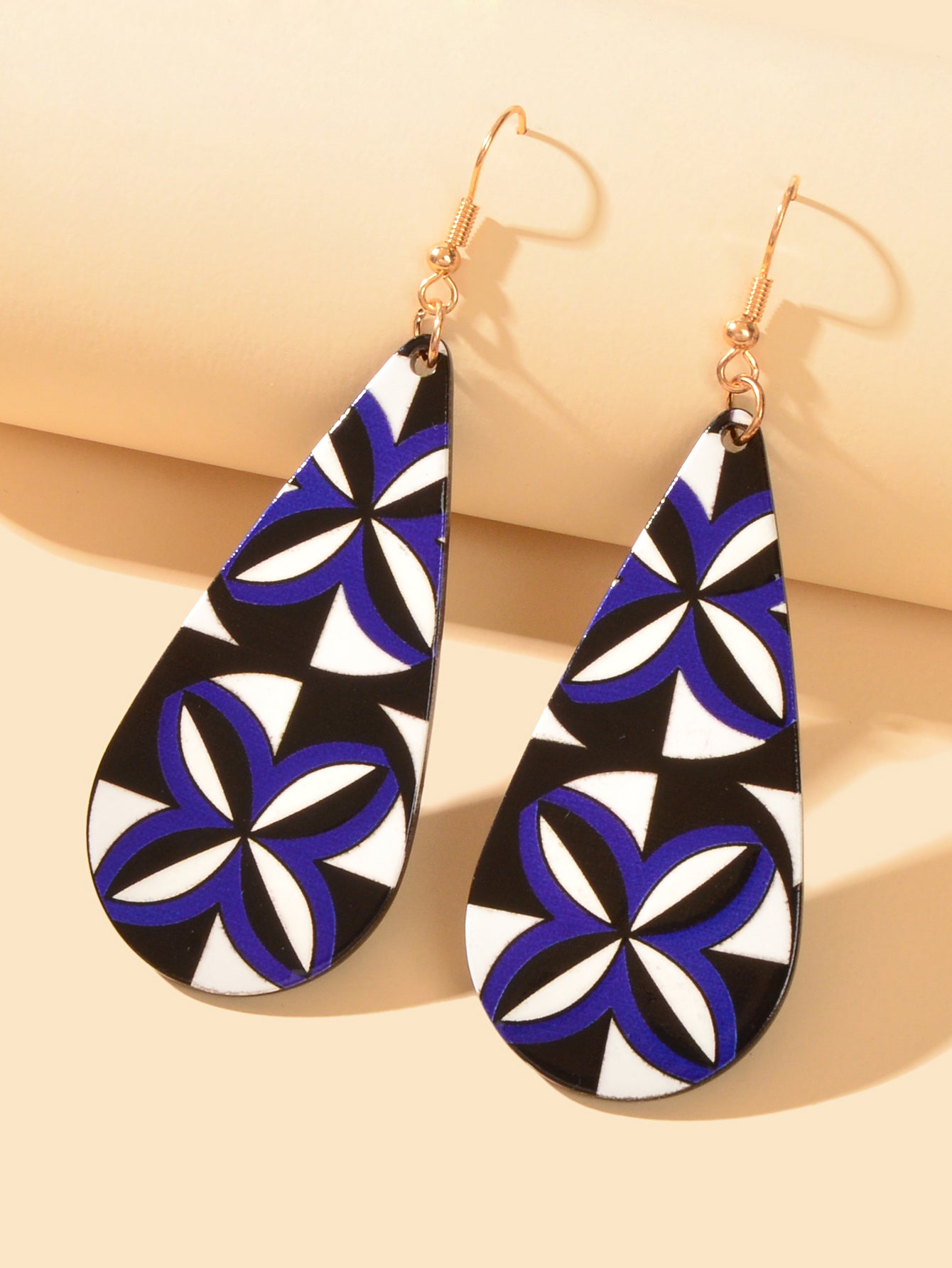 Geometric Pattern Acrylic Water Drop Statement Earrings Women Party Decoration