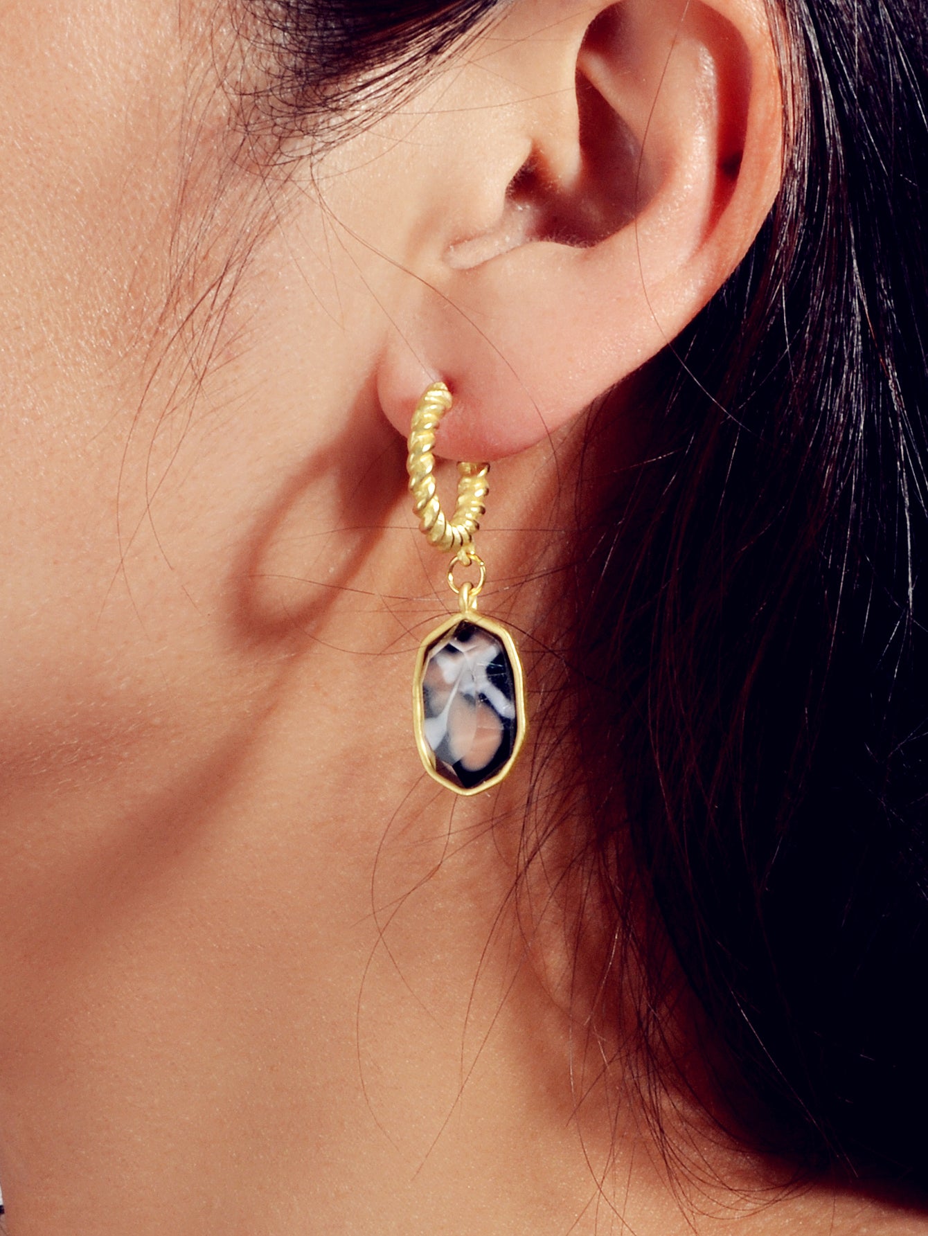 Retro Jewelry Multi-colored Simulated Stone Geometric Dangle Earrings for Women