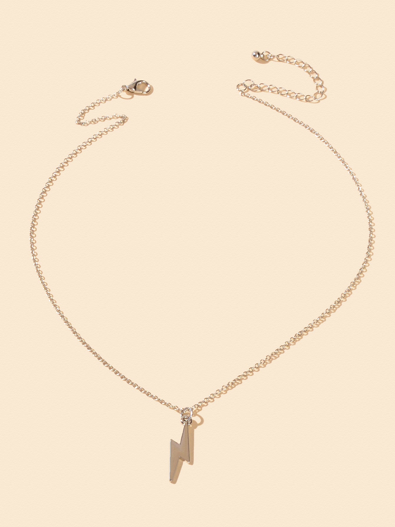 Gold Color Lightning Bolt Flash Charm Necklace Thunder Pendant Chain Collar Gift