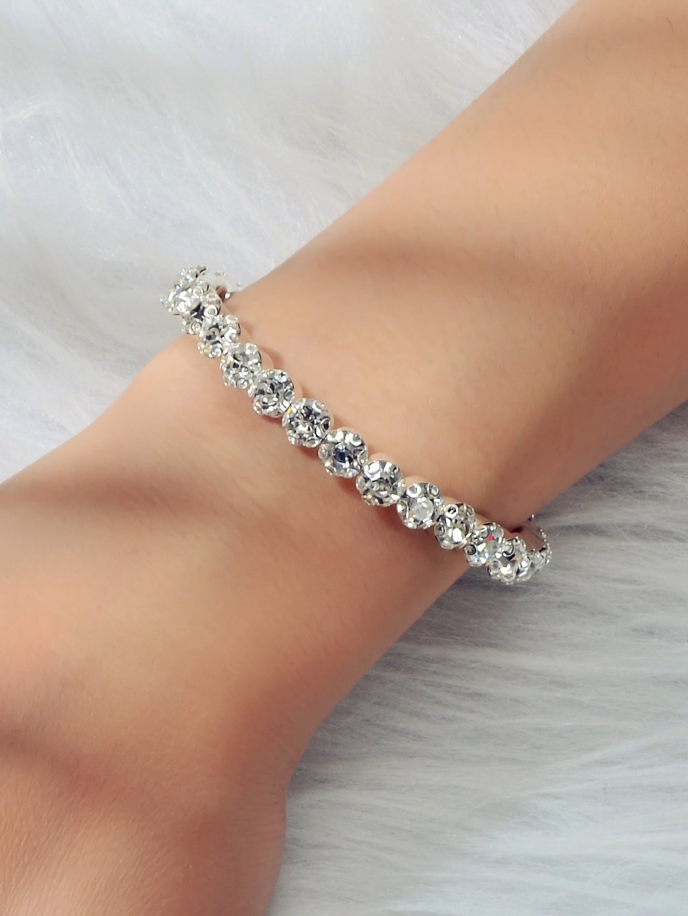 Textured Jewellery Faux Cubic Zirconia Classic Tennis Bracelet Nice Collection