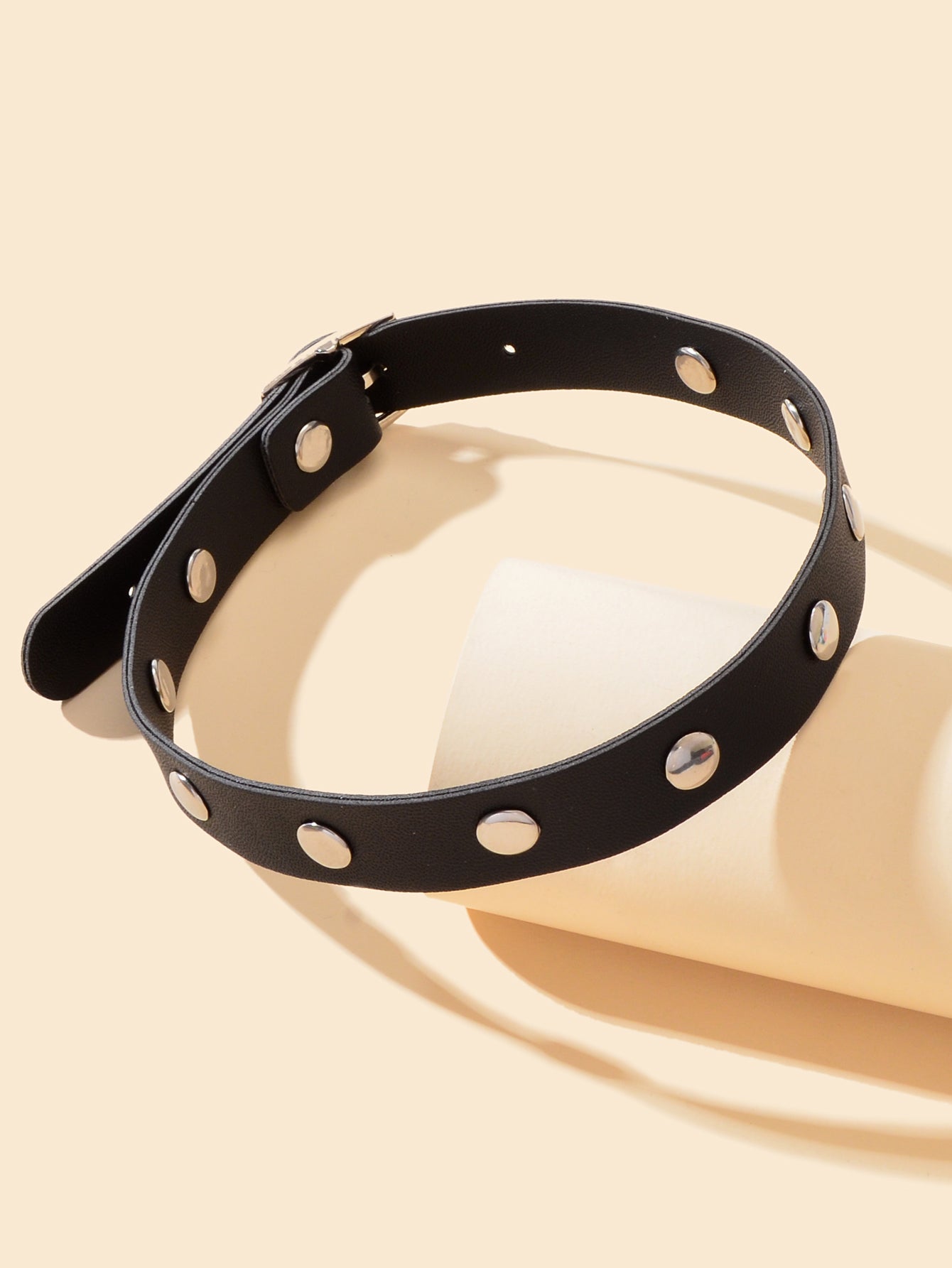 Hip Hop Style Belt Design Adjustable Leather Choker Punk Rock PU Gothic Necklace
