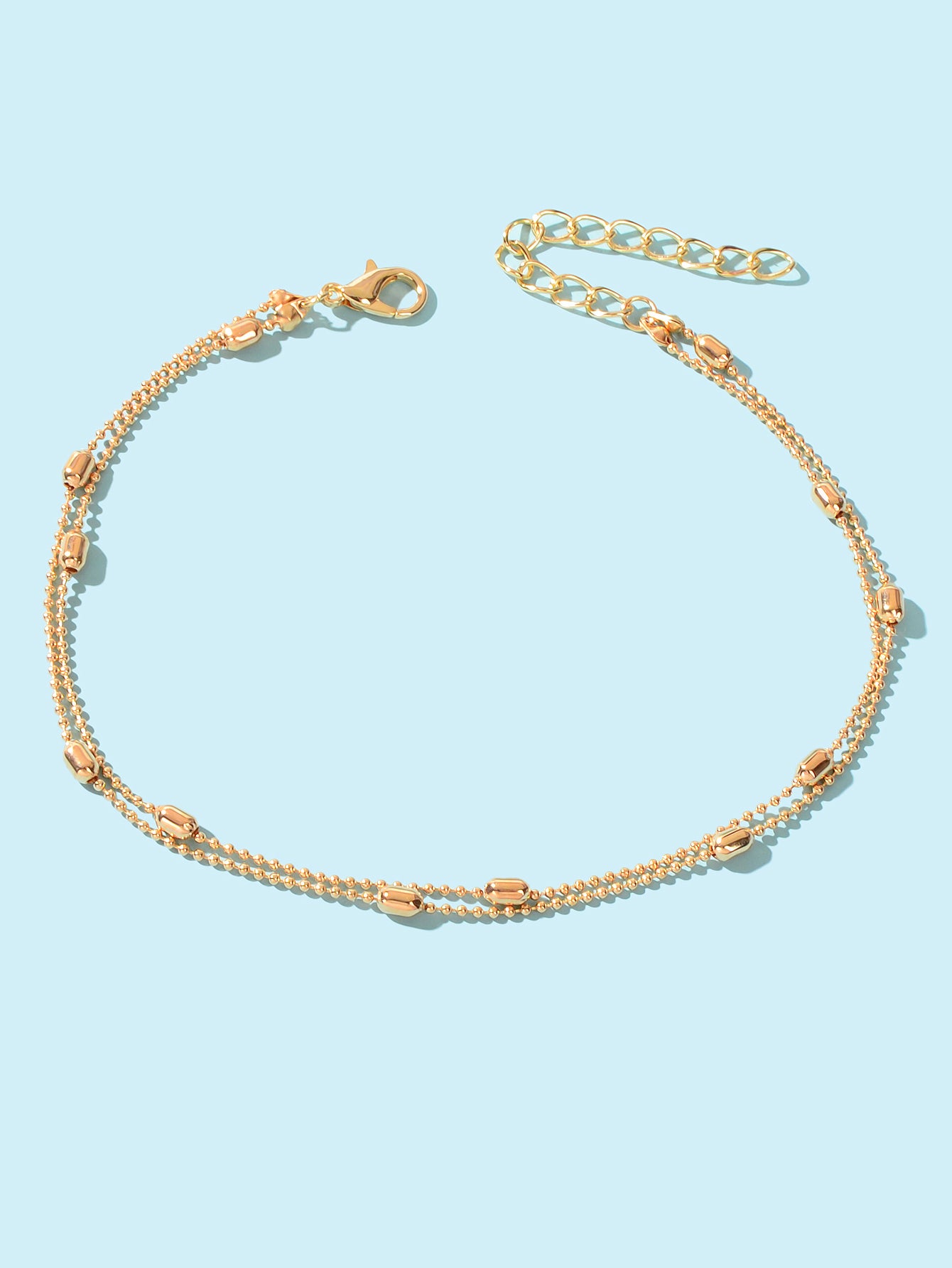 Stylish Double-Layer Beaded Anklet with Tiny Beads Chic Footwear Accent Jewelry