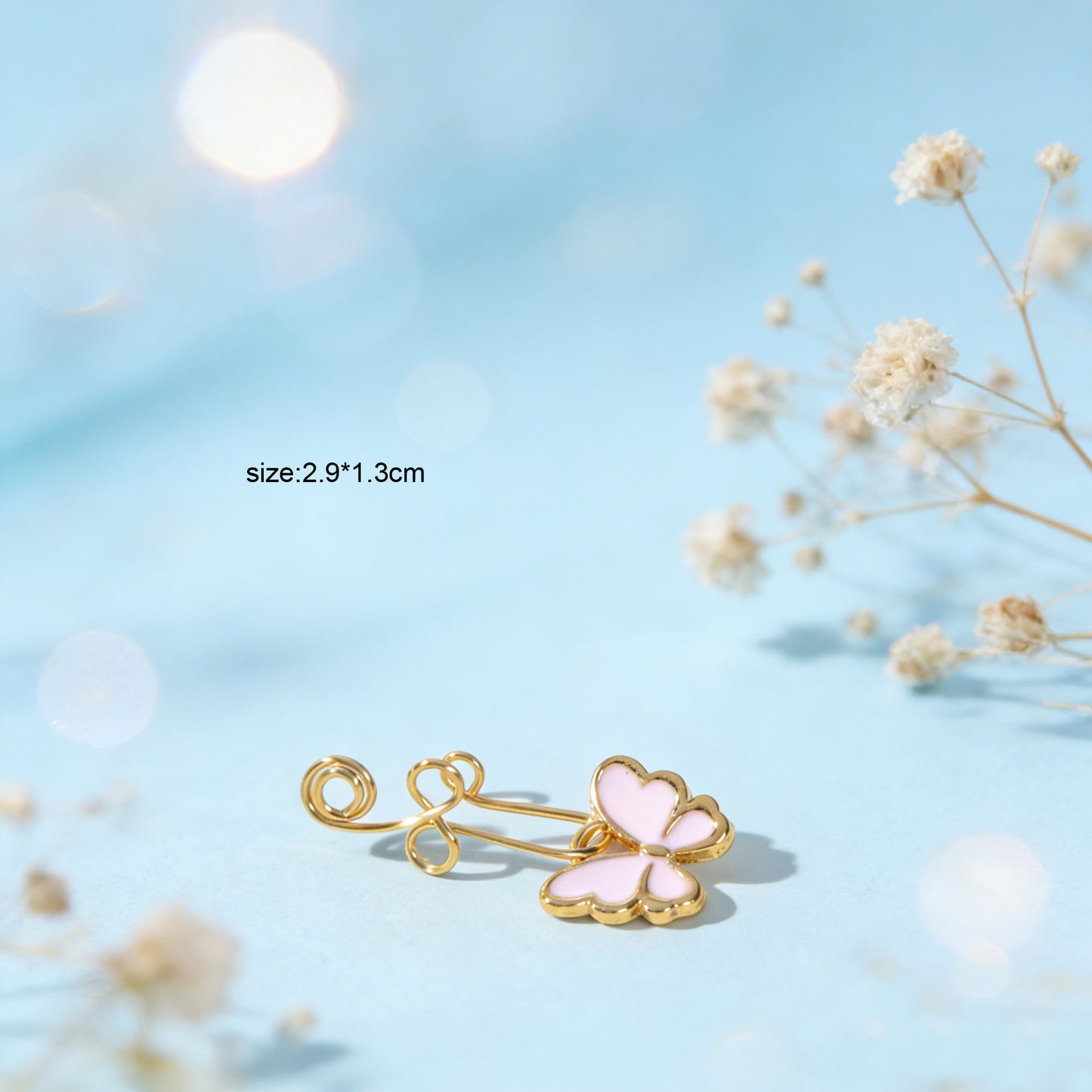 1 pc Piercing Nose Bone Studs Colorful Enamel Butterfly Nose Ring Faux Lip Ear