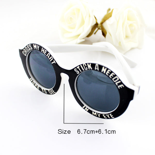 Chic White Accent Black Frame Sunglasses Trendy Sunnies Gift