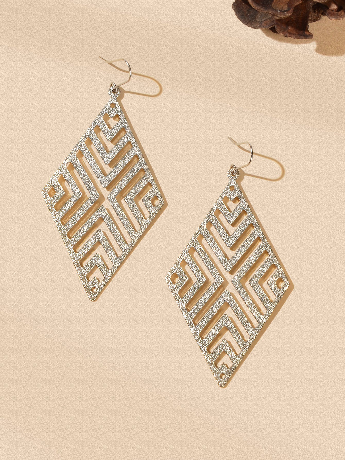 Stylish Cutout Geometric Pendant Earrings Contemporary Hollow Modern Jewellery