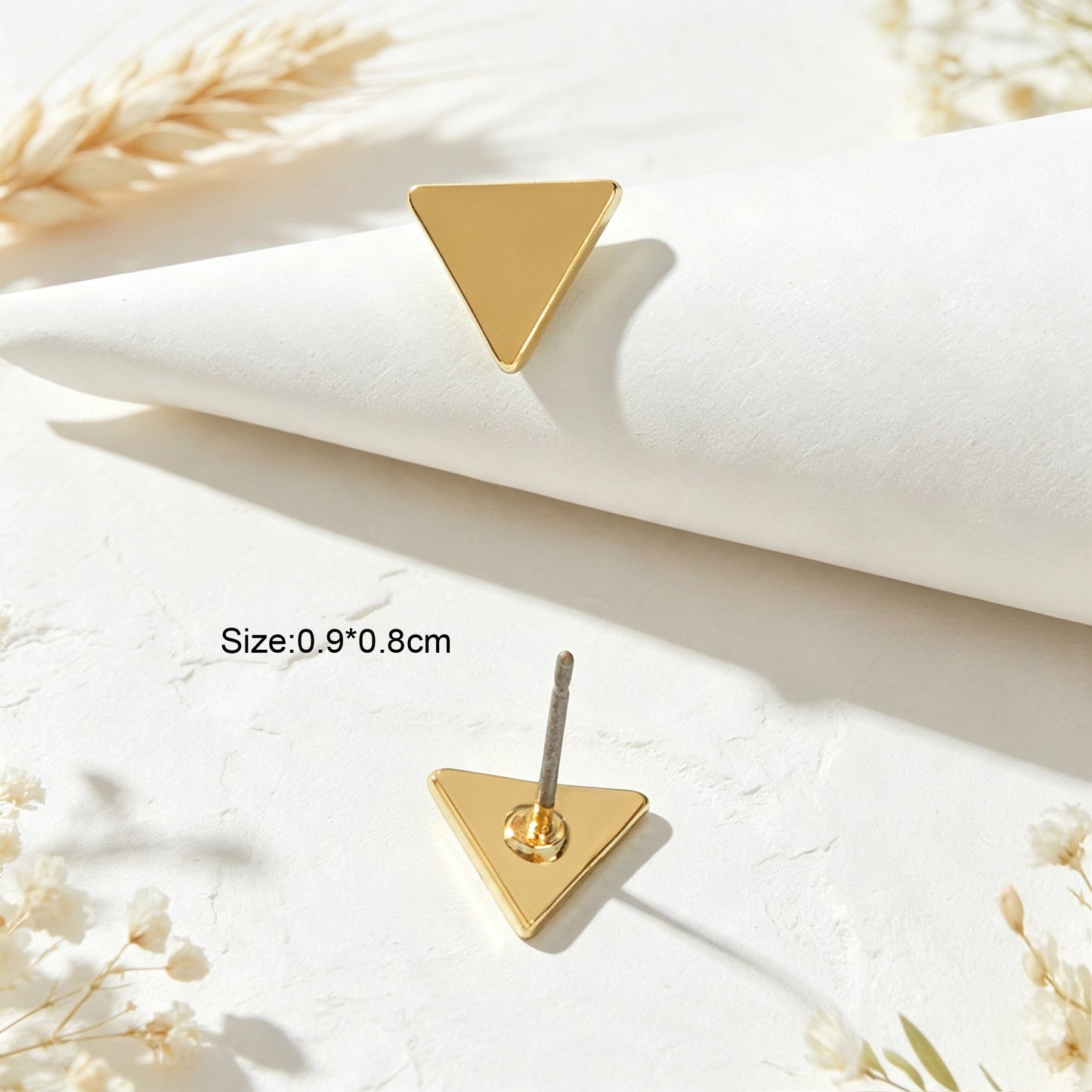 Gold Triangle Geometric Minimalist Stud Earrings Fashion  Daily Casual Work Dainty Jewelry