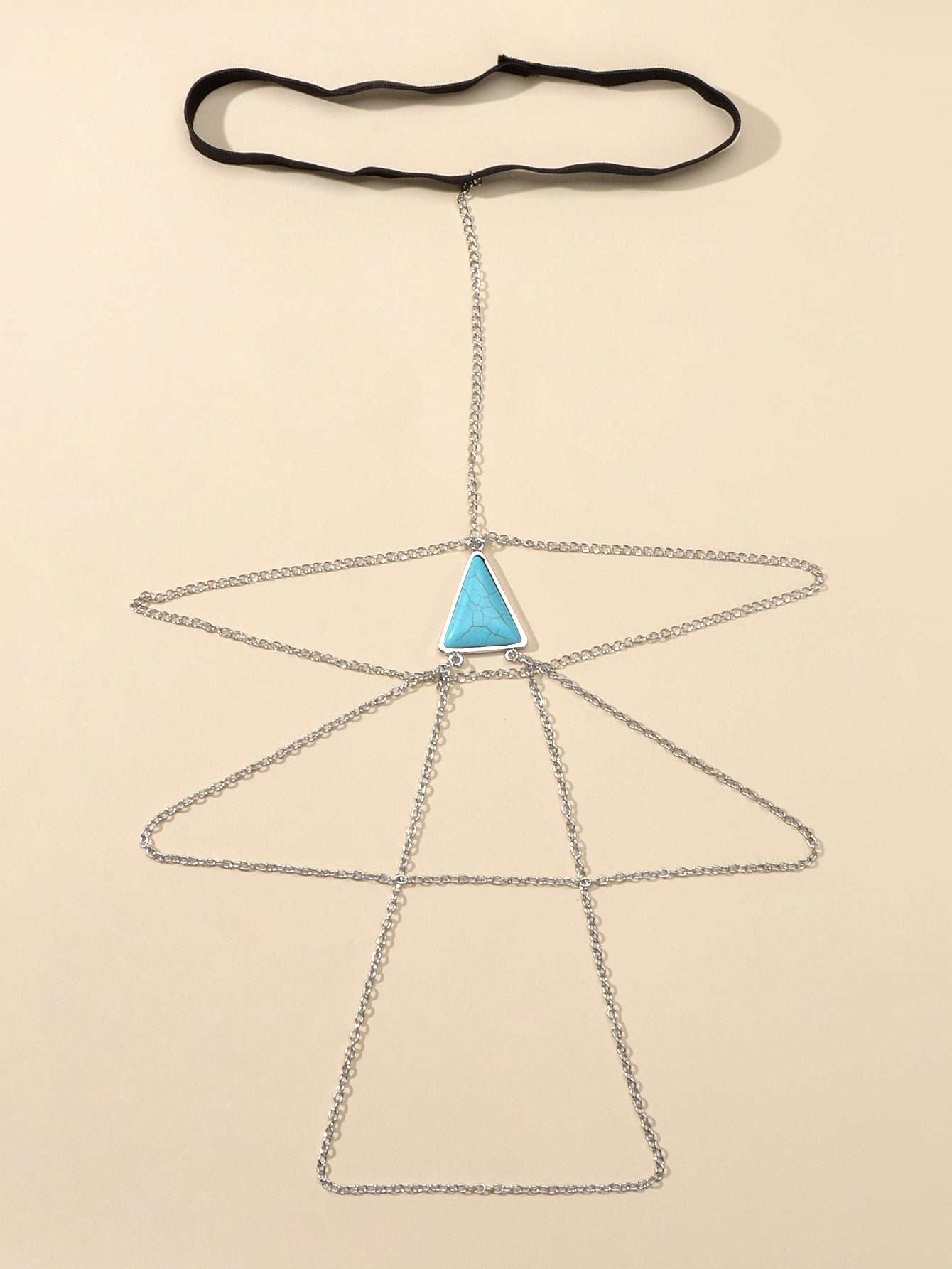 Sexy Multi-layer Silver Triangle Turquoise Leg Chain Boho Chic Body Jewellery
