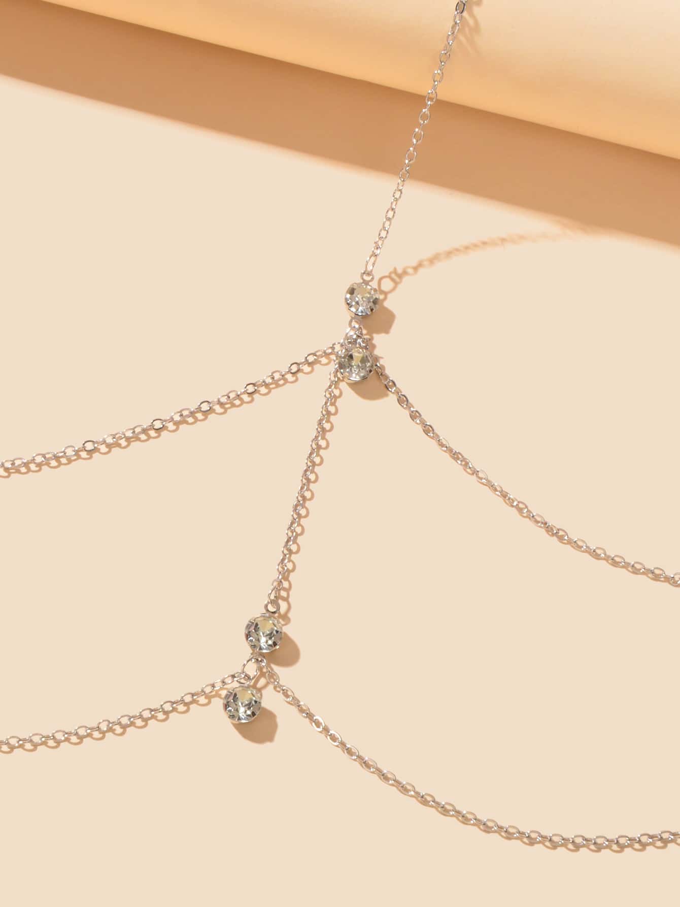 Multilayered Rhinestone Waist Body Chain Sparkling Statement Jewelry Piece