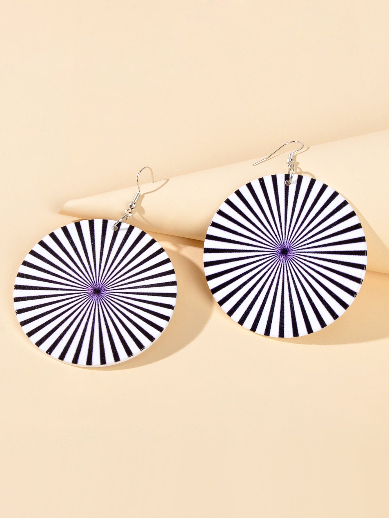 Ladies Jewellery Boho Chic Geometric Wood Round Holiday Dangle Big Earrings Gift