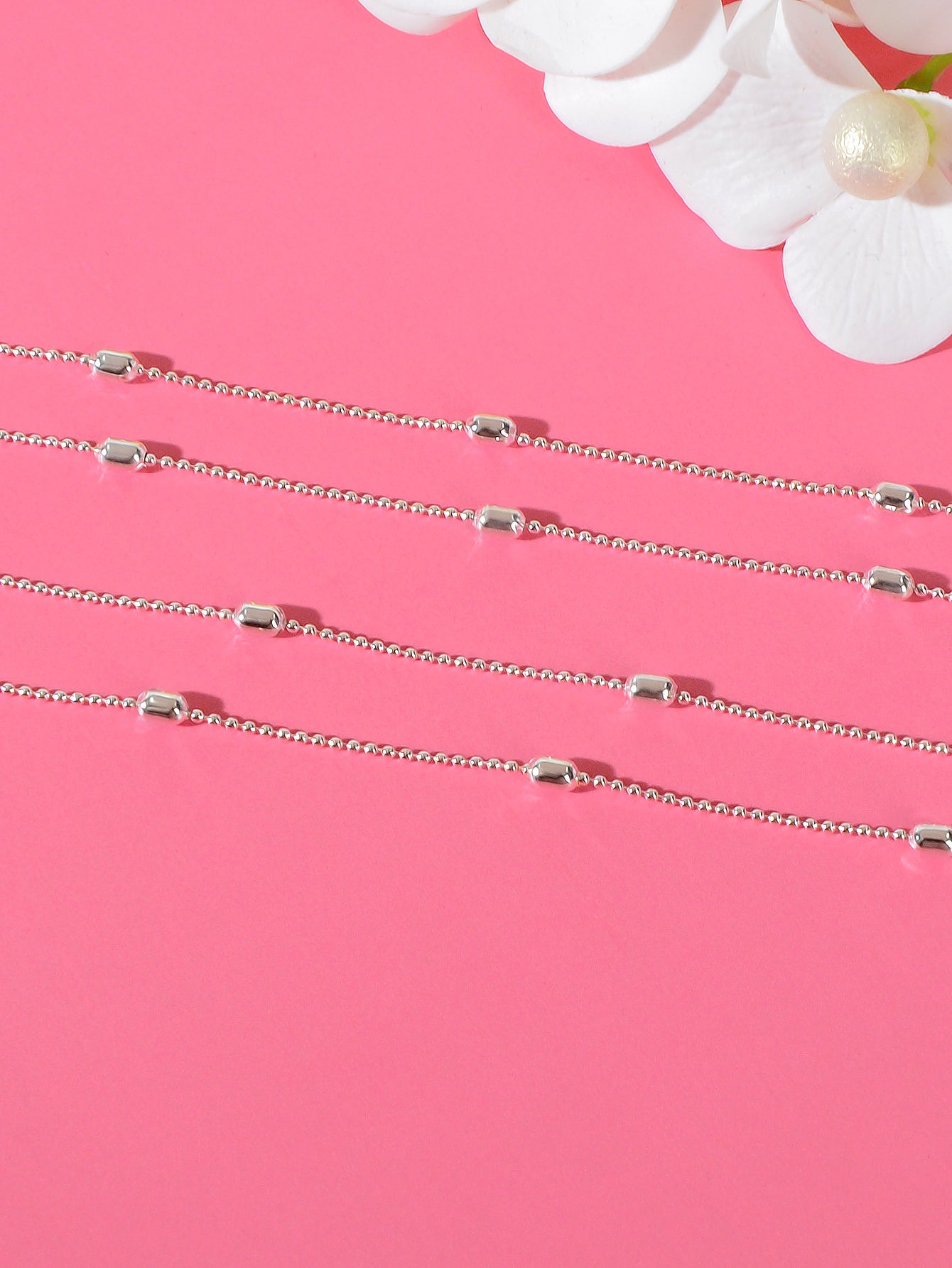 2pcs Double layer Chain Beach Anklets Valentine's Matching Couple Best Friends