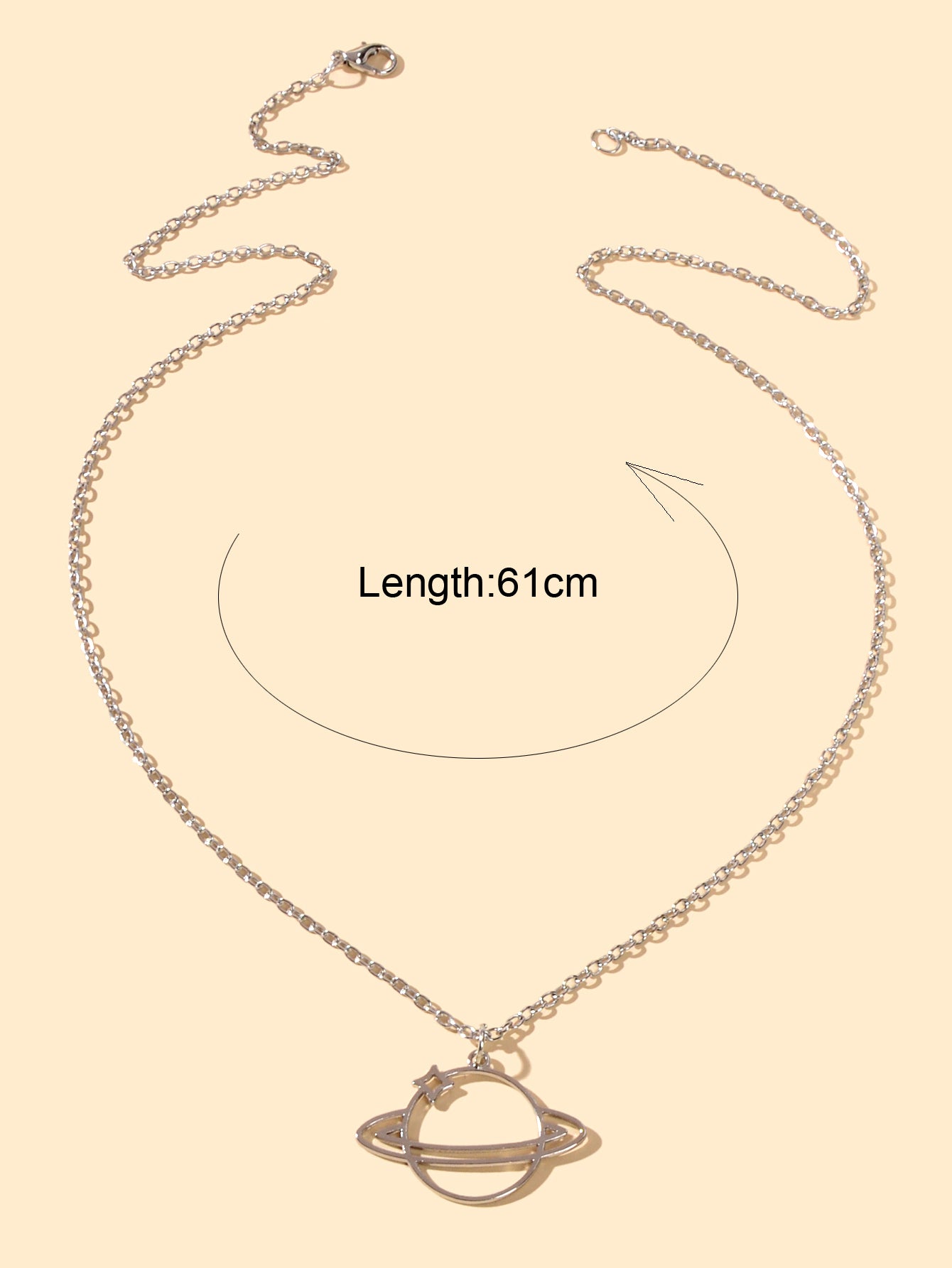 Trendy Jewellery Silver Long Chain Space Planet Charm Necklace Accessories Gift