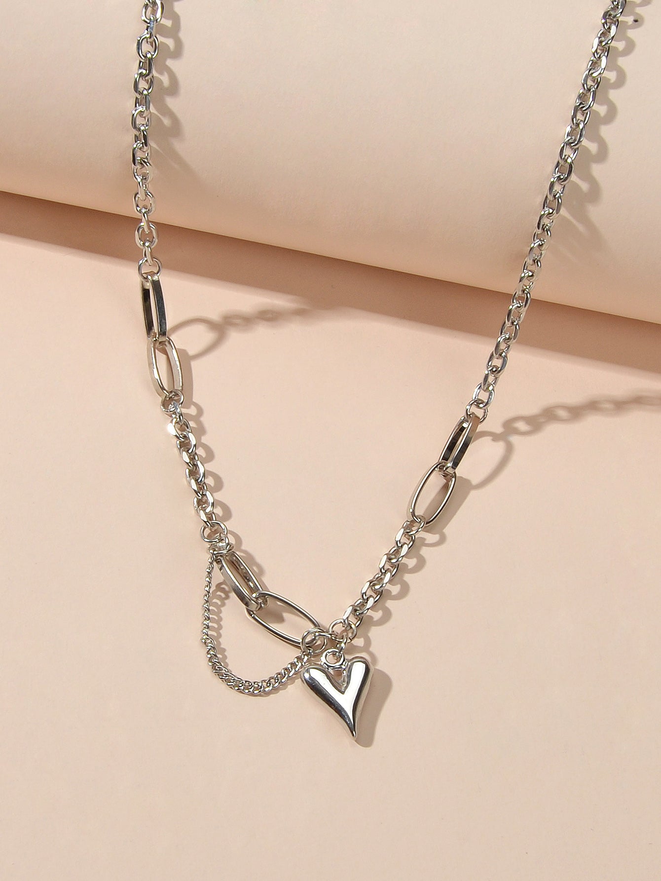 Punk Hip Hop Jewellery Multiple Silver Chain Tassel Heart Charm Party Decoration