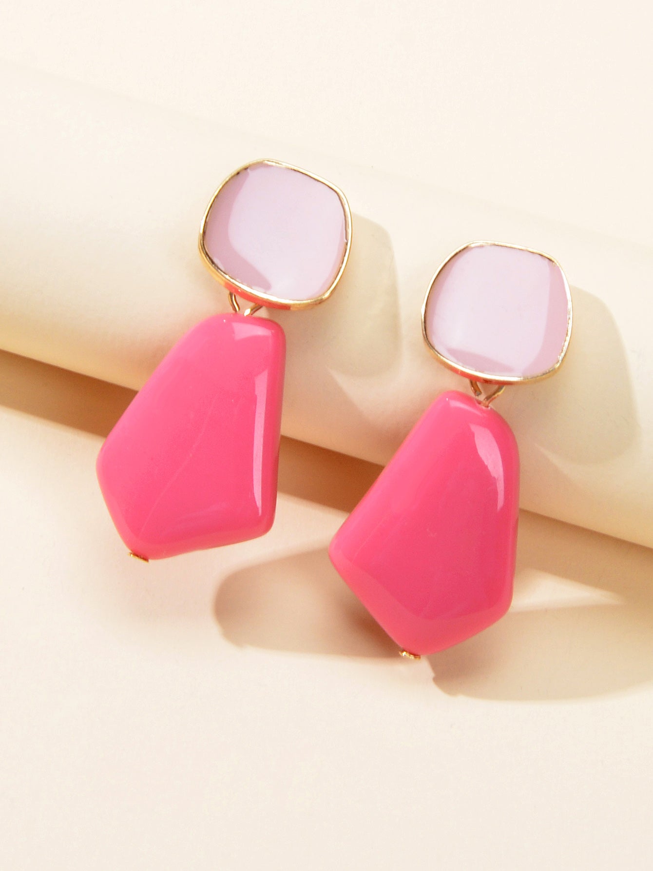 Y2k Style Trendy Candy Color Geometric Dangle Party Pierced Earrings Party Gift
