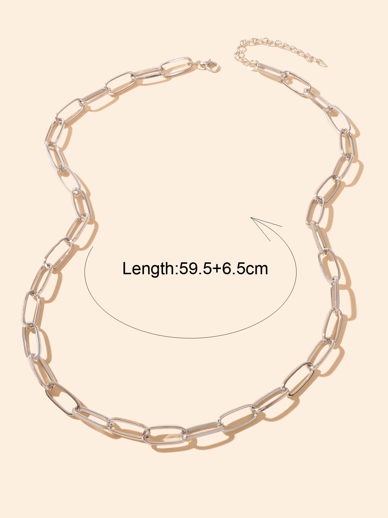 Punk Rock Style Crude Silver Link Chain Minimalist Necklace Men Party Decoration