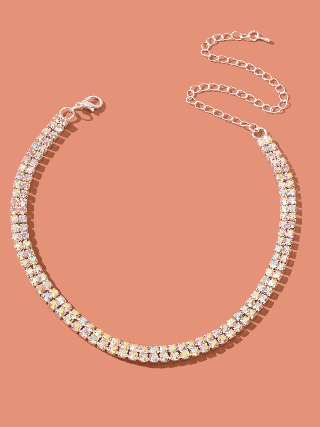 Luxury Sparkling Zircon Short Choker Collar Necklace Wedding Engagement Jewelry