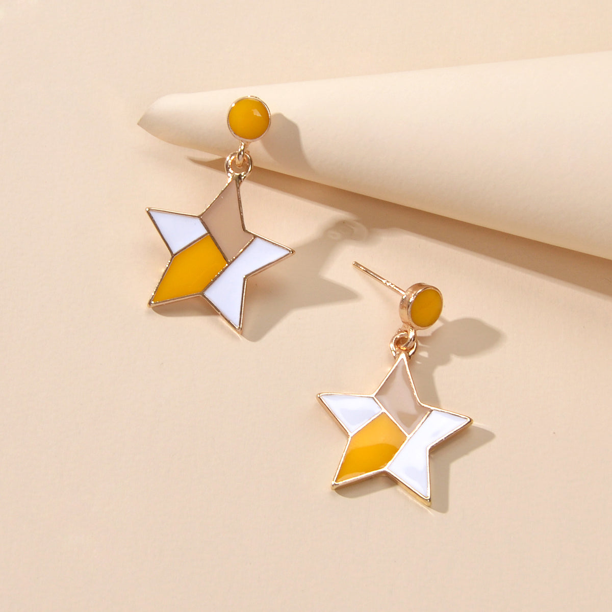Female Jewellery Multi-colored Enamel Star Dangle Earrings Women Teen Girls Gift