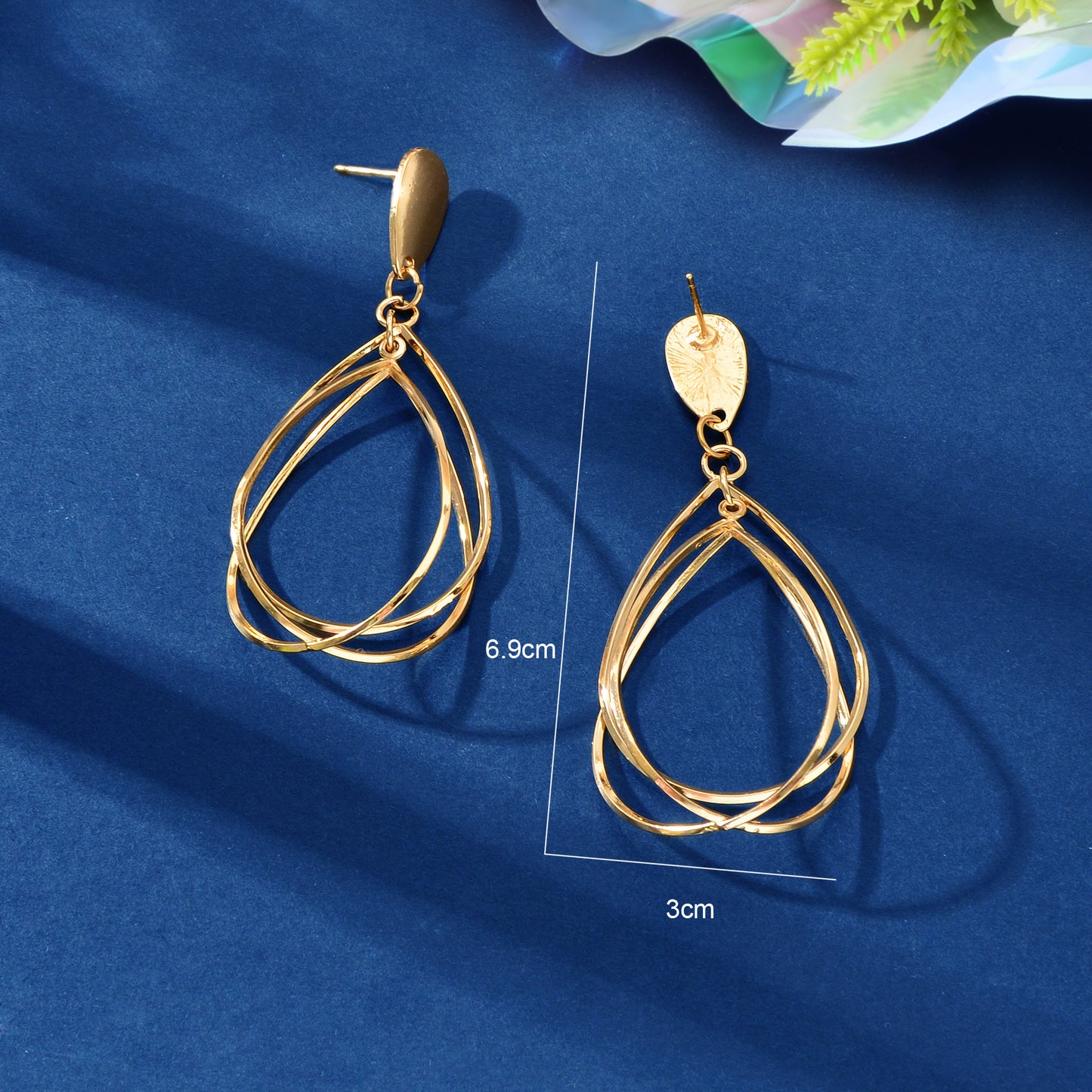 Simple Geometric Hollow Water Drop Dangle Earring Daily Office Hyperbole Jewelry