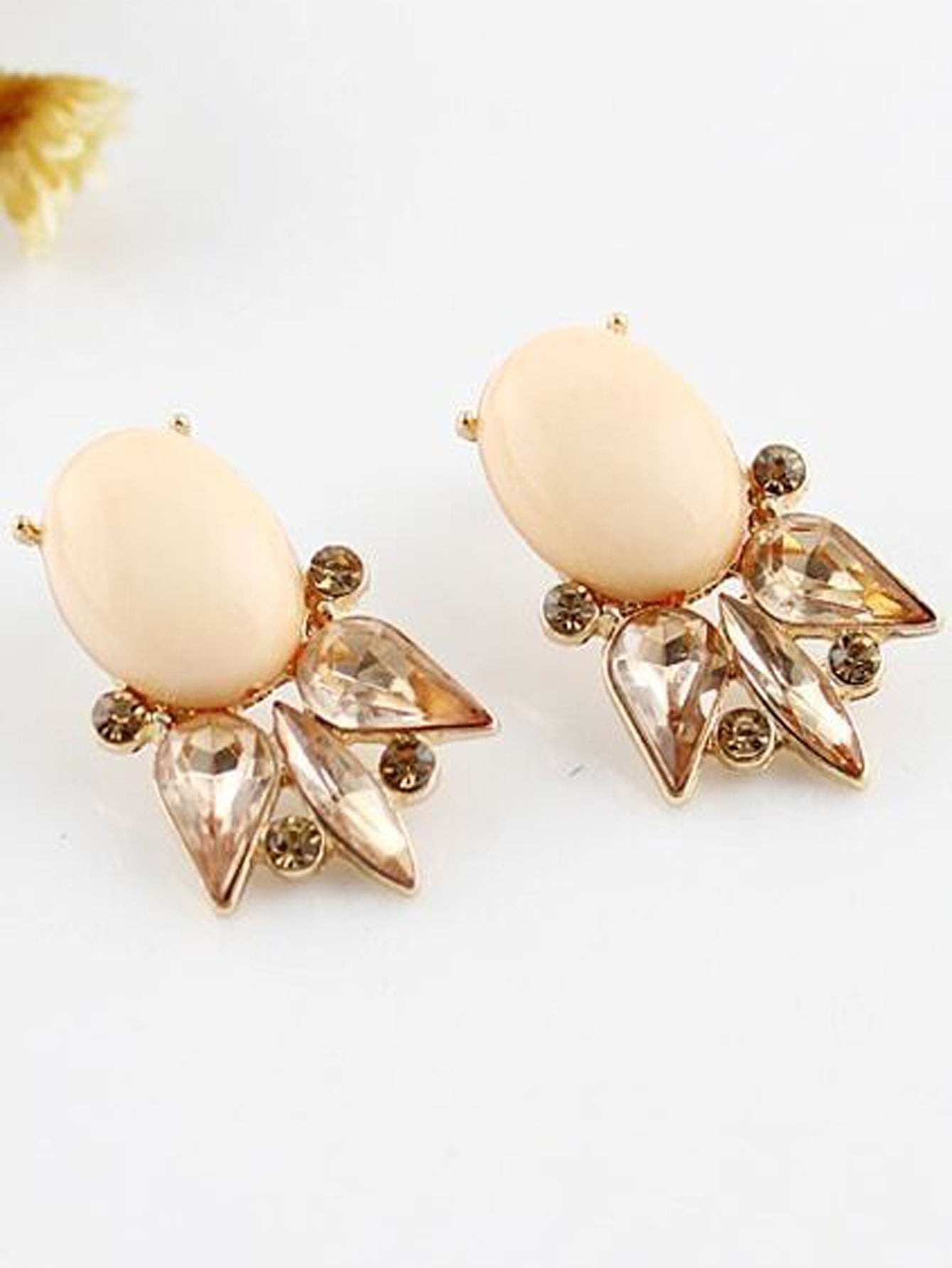Retro Style Colorful Crystal Geometric Stud Earrings Party Fesvital Jewelry Gift