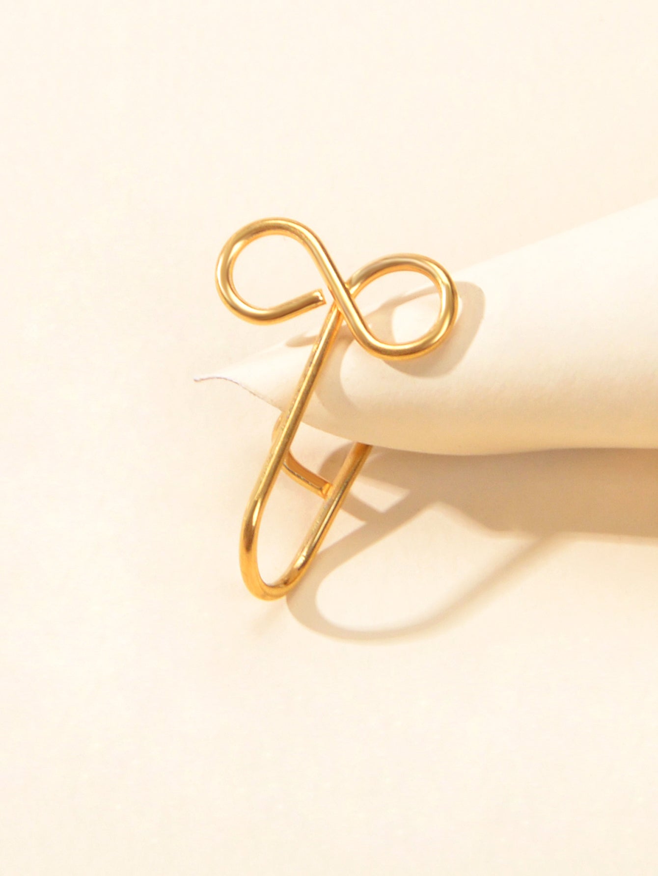 1 pc Faux Lip Ear Nose Gold Infinity Teens Non Piercing Clip On Nose Hoop Rings