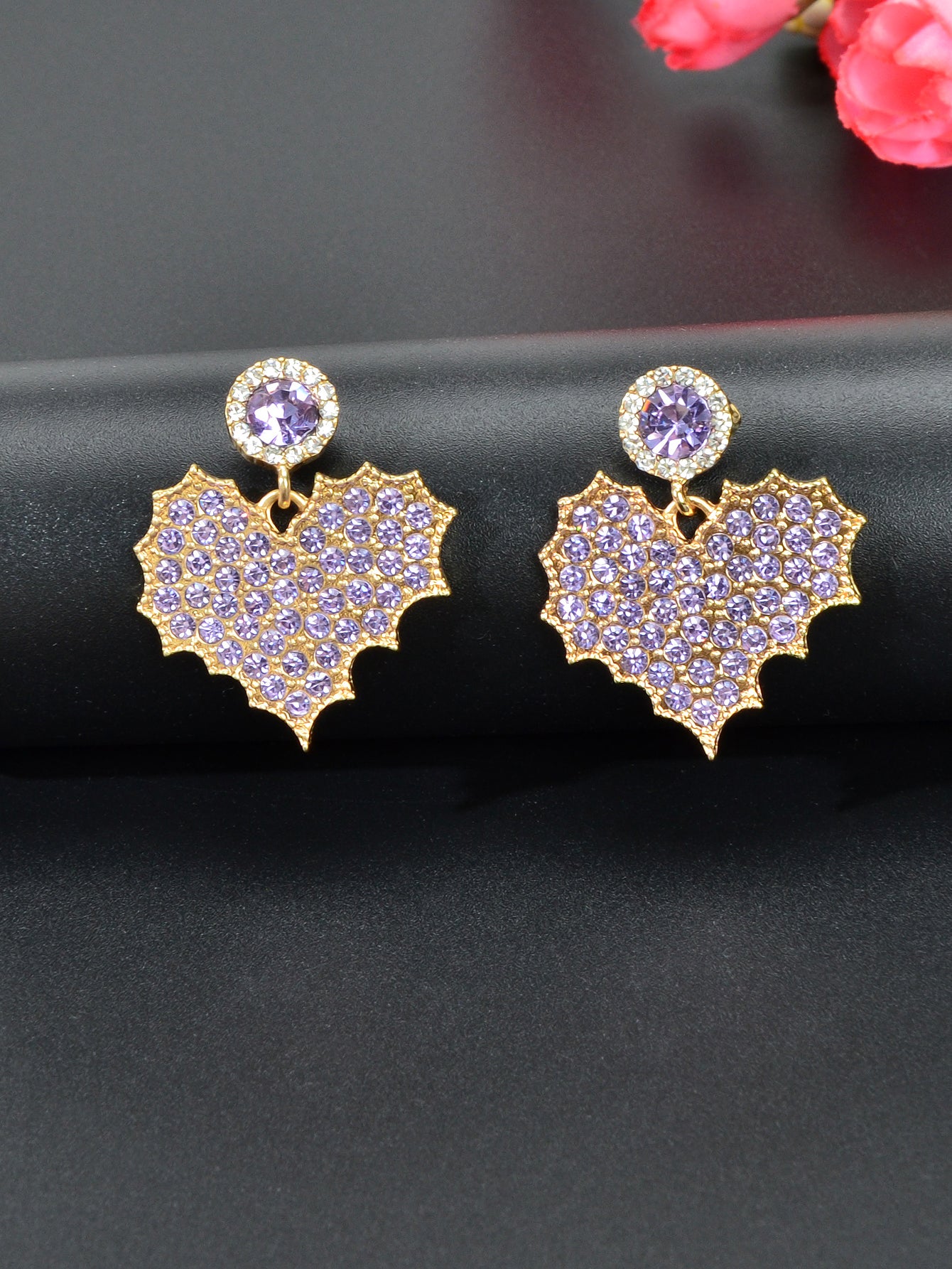 Dazzling Rhinestone Leaf Pendant Stud Earrings Elegant Nature-inspired Jewelry