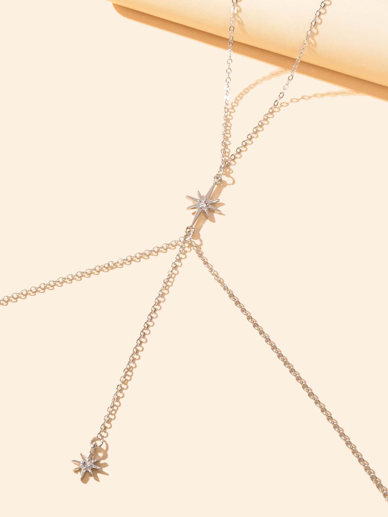 Star Pendant Body Chain - Sparkling Celestial Waist Jewelry