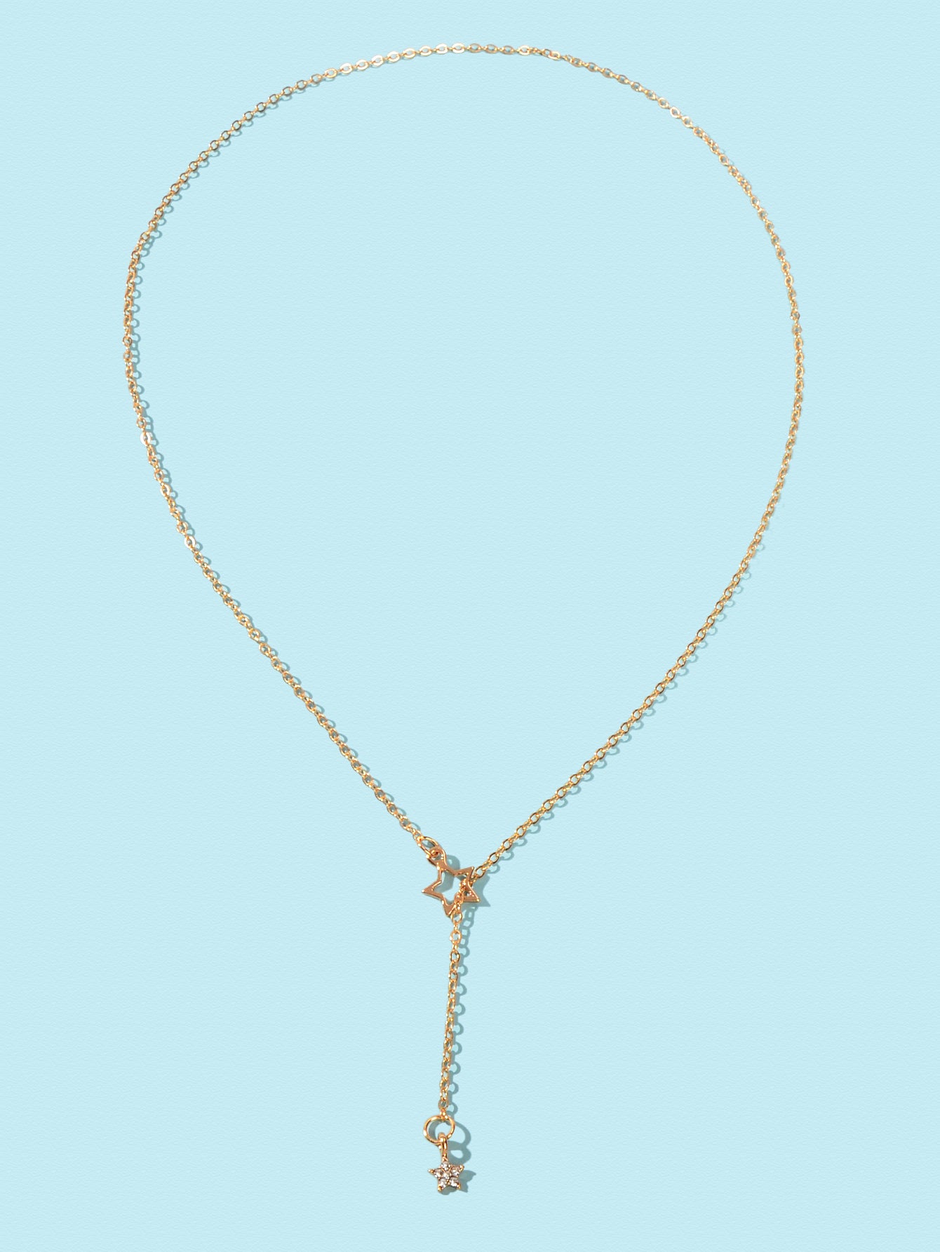 Personalized Gold Chain Long Lariat Star Charm Adjustable Y Shape Drop Necklace