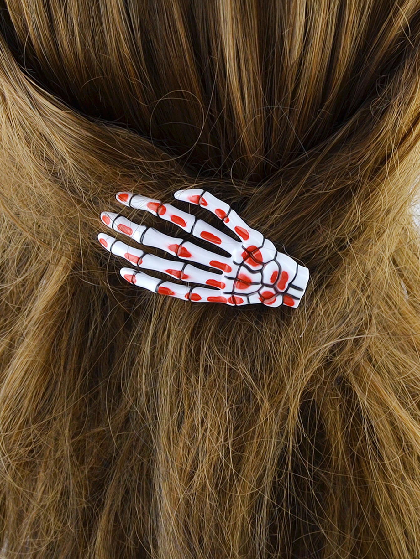 Gothic Halloween White Skeleton Hand Bone Hair Clips Hairpins Cosplay Accessory