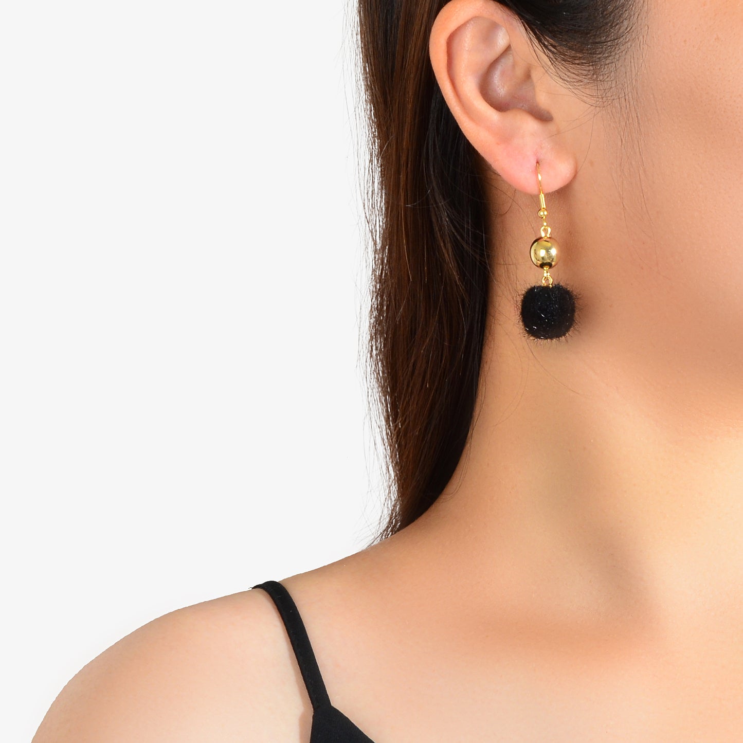 Retro Ladies Jewelry White Black Ball Dangle Earrings Party Decoration for Women