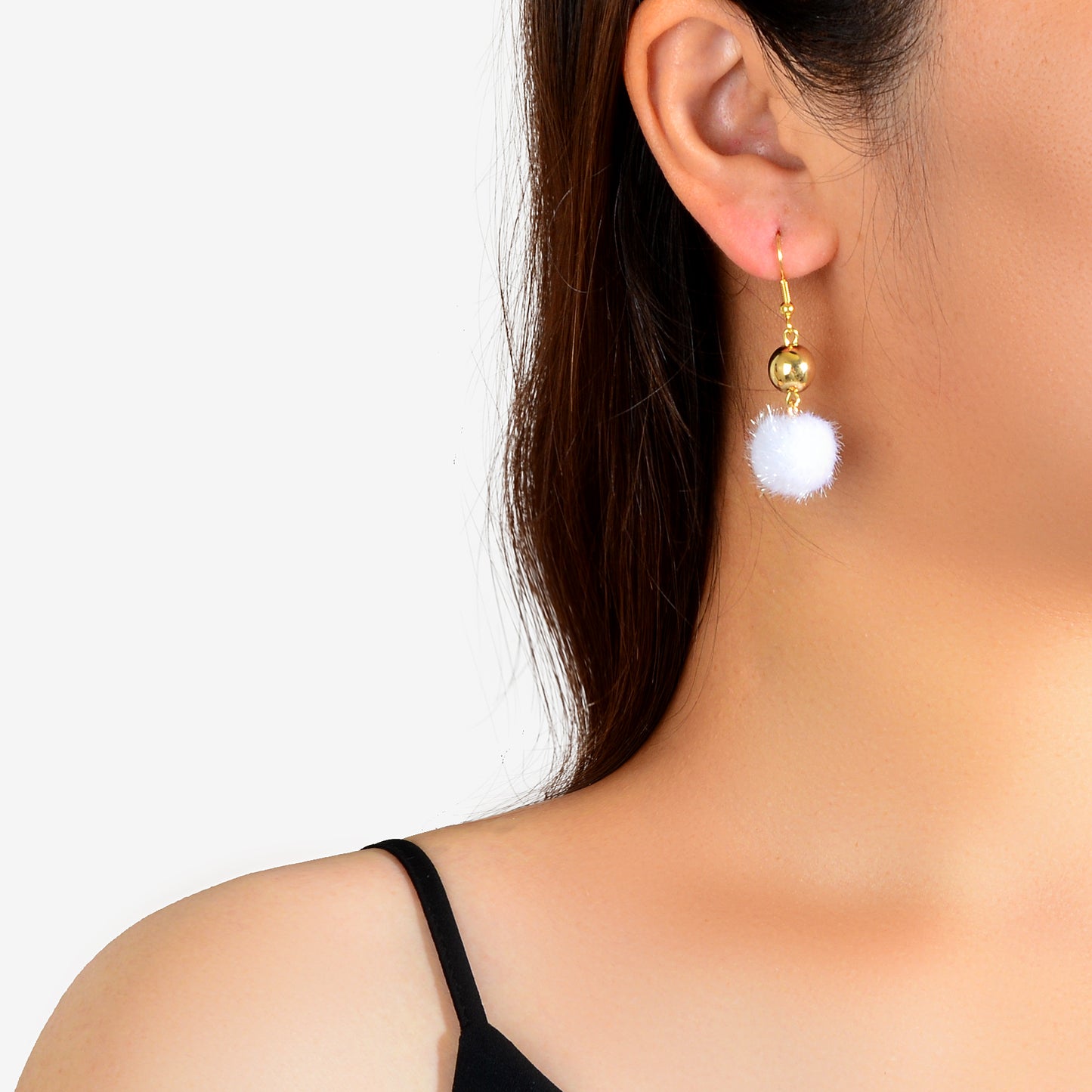 Retro Ladies Jewelry White Black Ball Dangle Earrings Party Decoration for Women