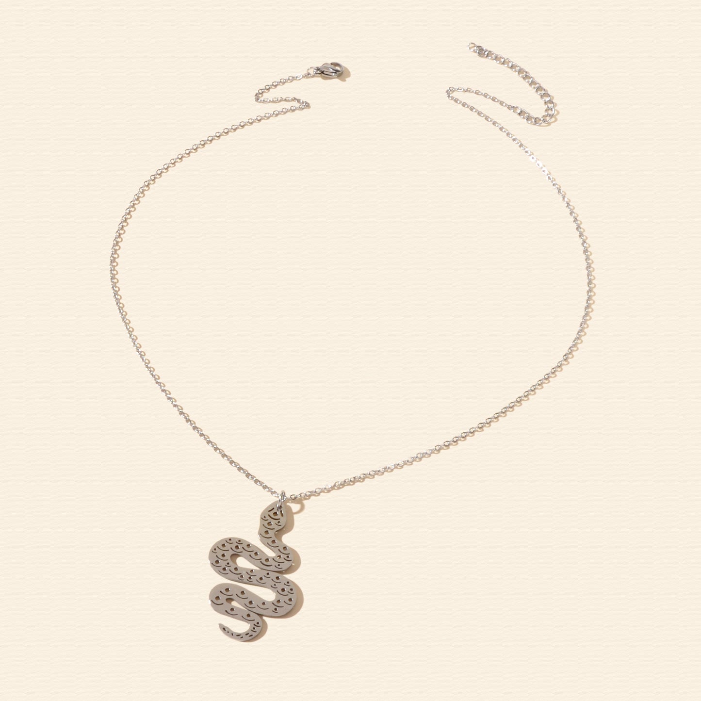 Unique Punk Rock Jewellery Silver Chain Hollow Carved Snake Cool Charm Necklace