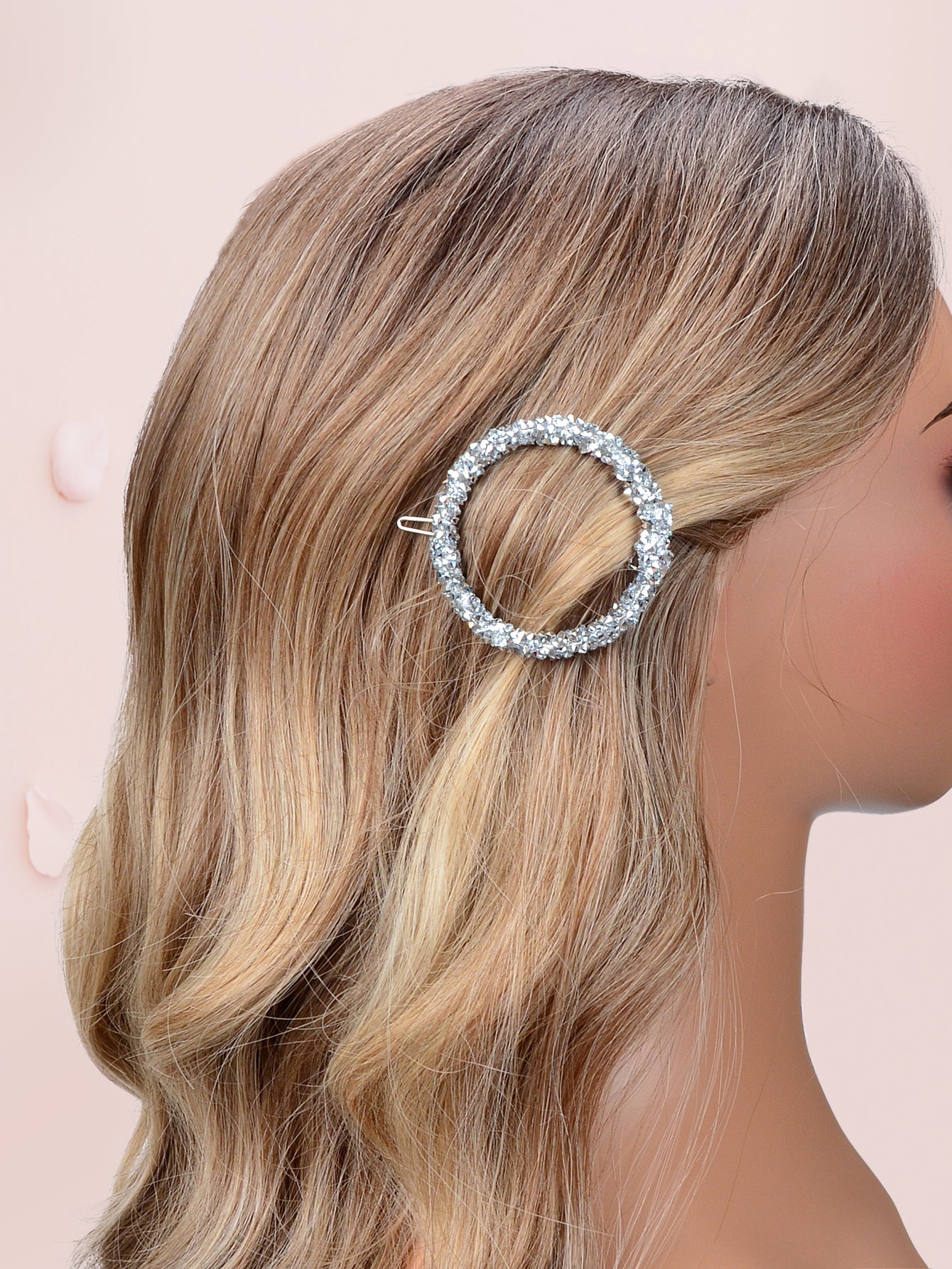 Sparkling Full Rhinestone Star Circular Hair Clip Elegant Hair Accessory Gift